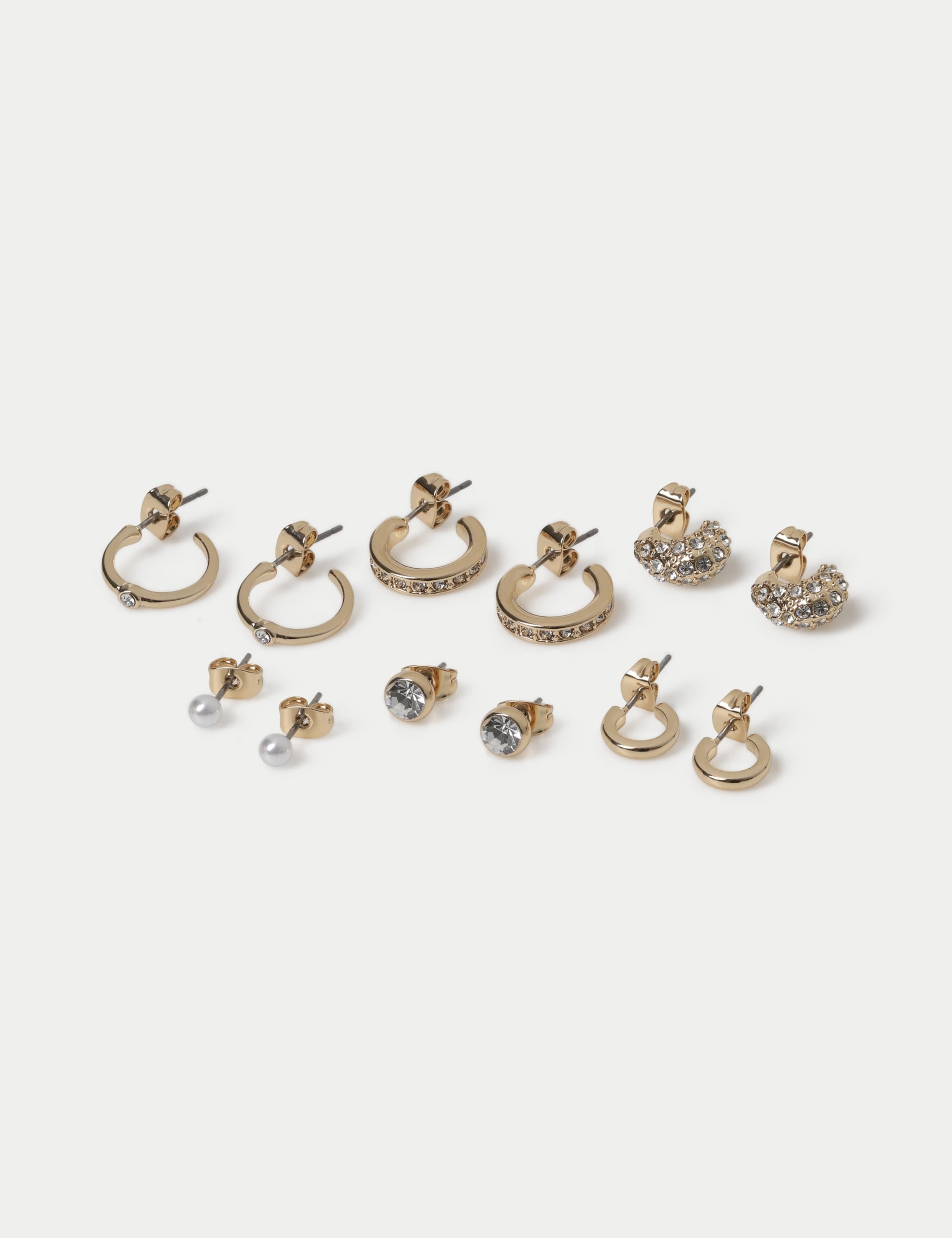 Crystal 6 Pack Stud Earrings Set 2 of 2