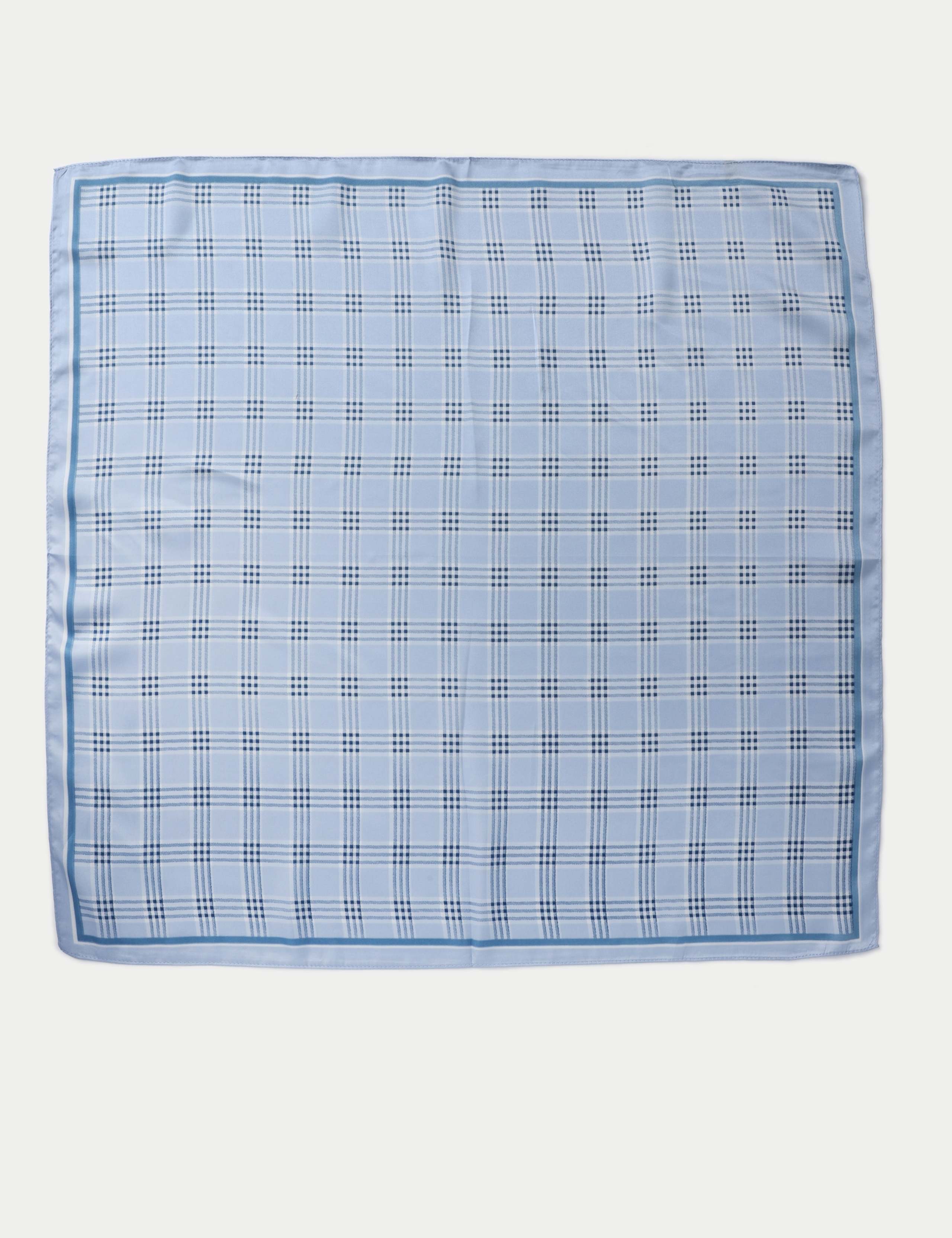 Light Blue Check Scarf 3 of 3