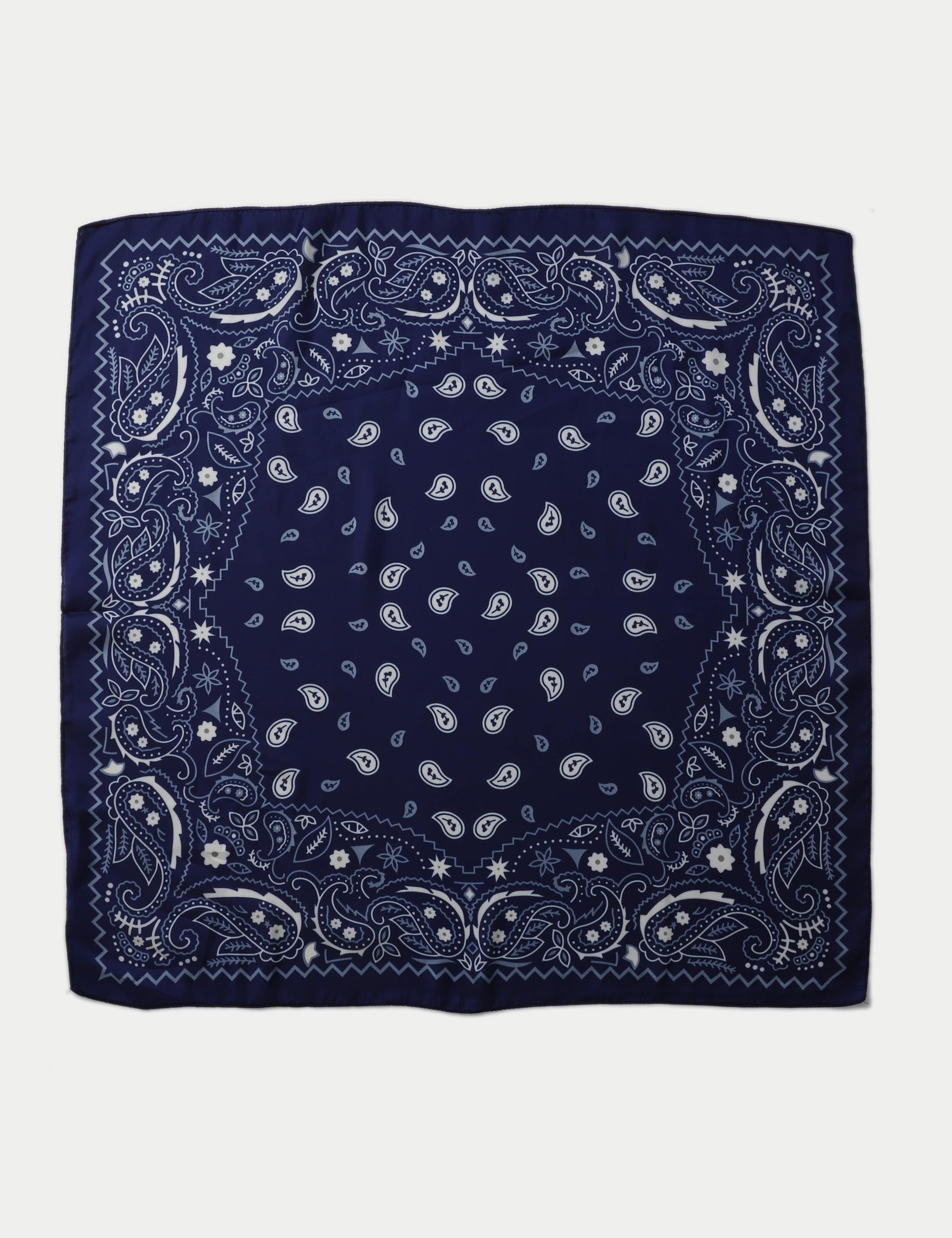 Navy Mini Paisley Scarf 2 of 3