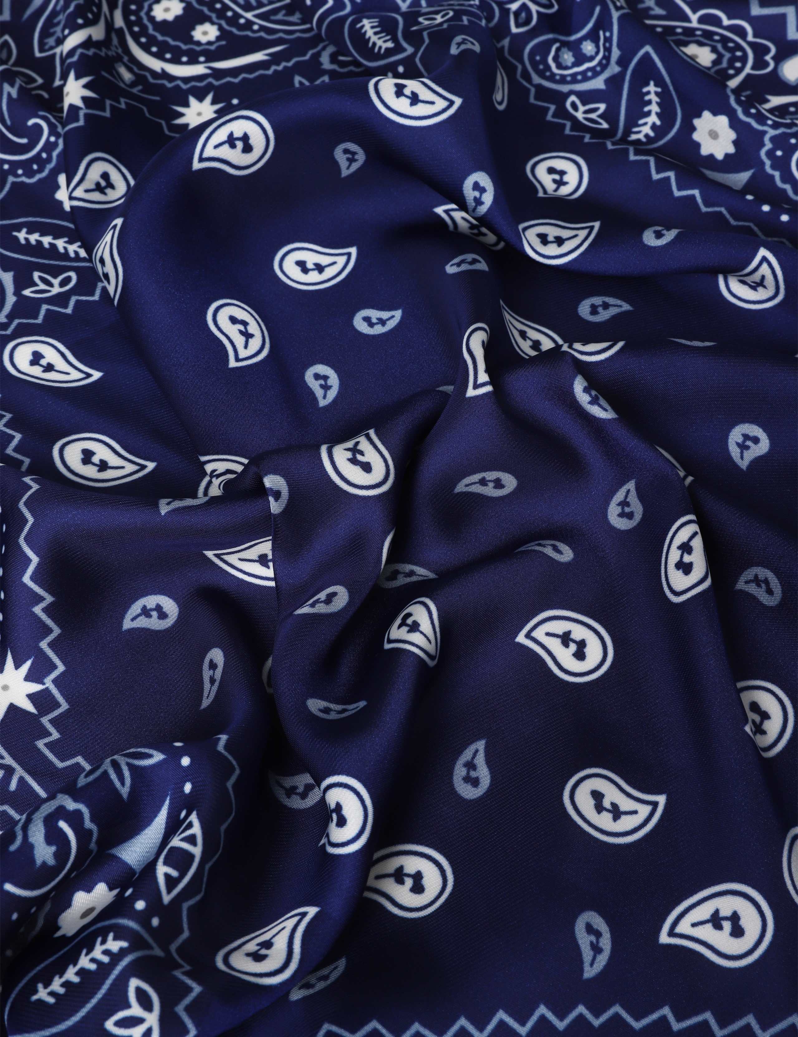 Navy Mini Paisley Scarf 3 of 3
