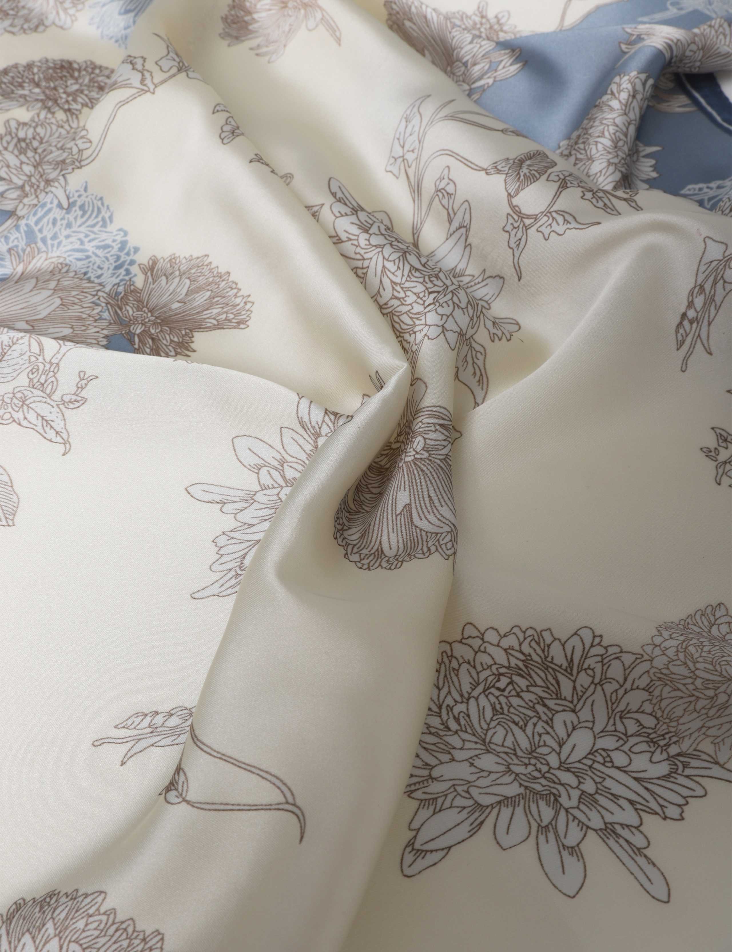 Blue and White Floral Scarf 2 of 3