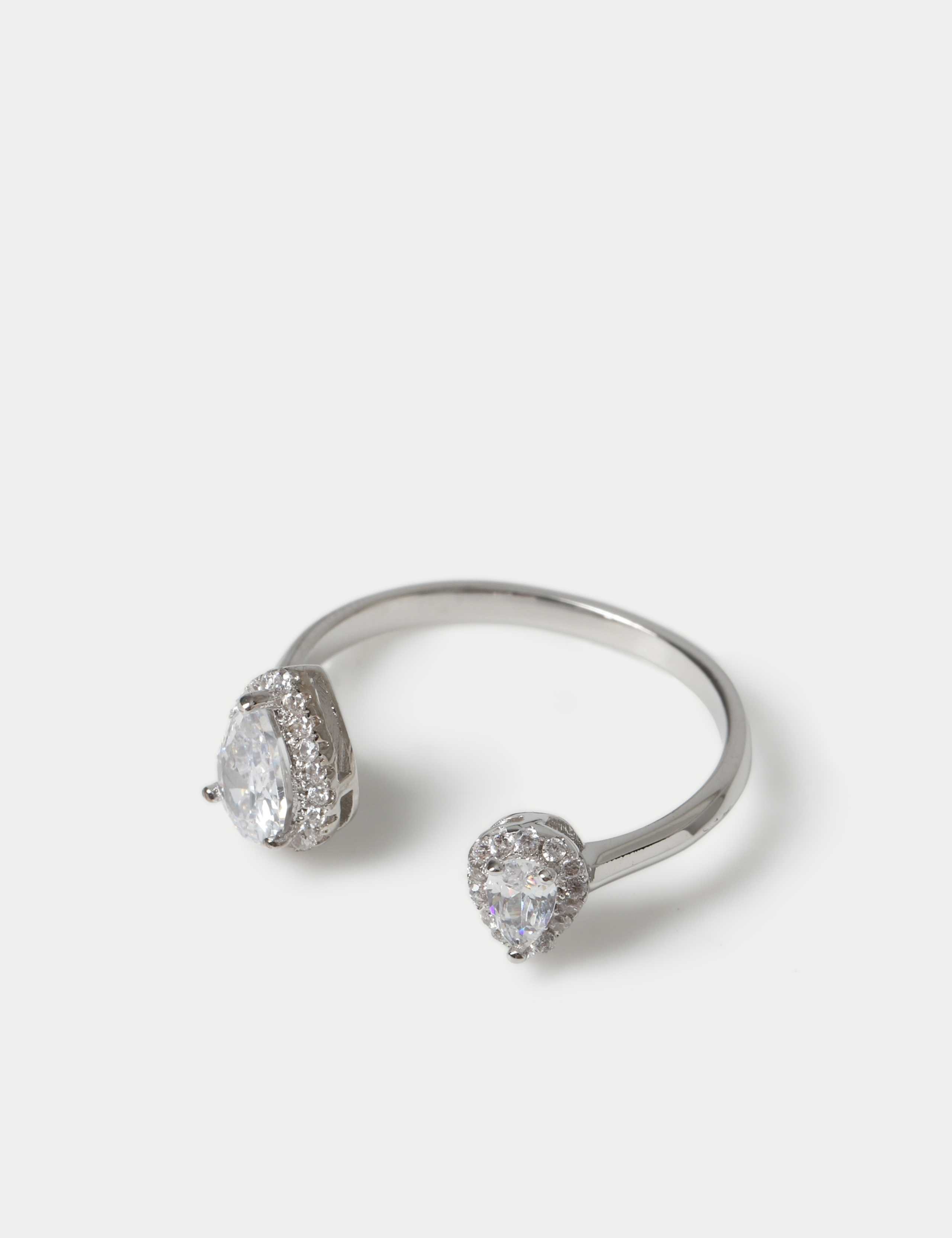 Platinum Plated Double Stone Ring 2 of 2