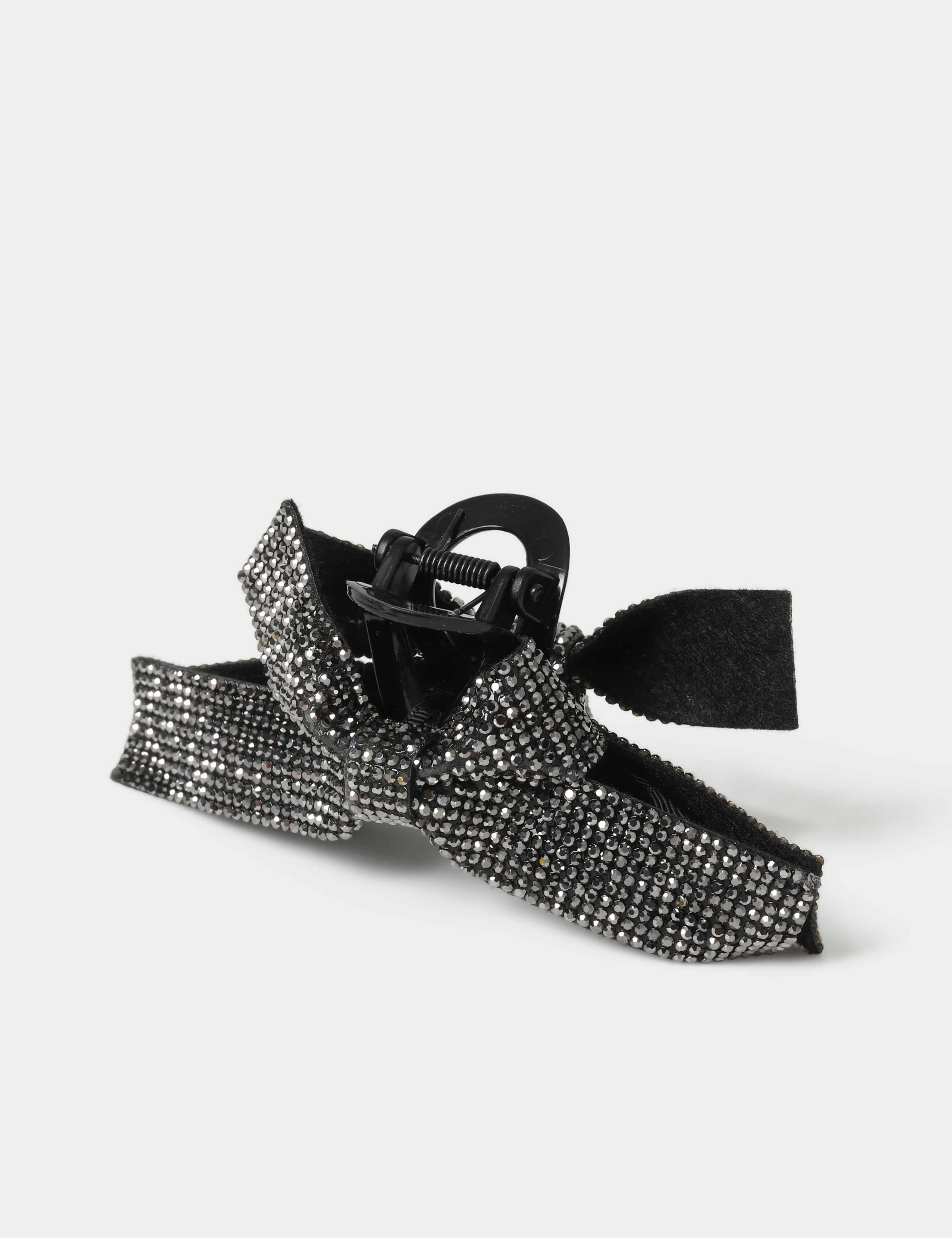 Black Sparkle Bow Hair Claw 2 of 2