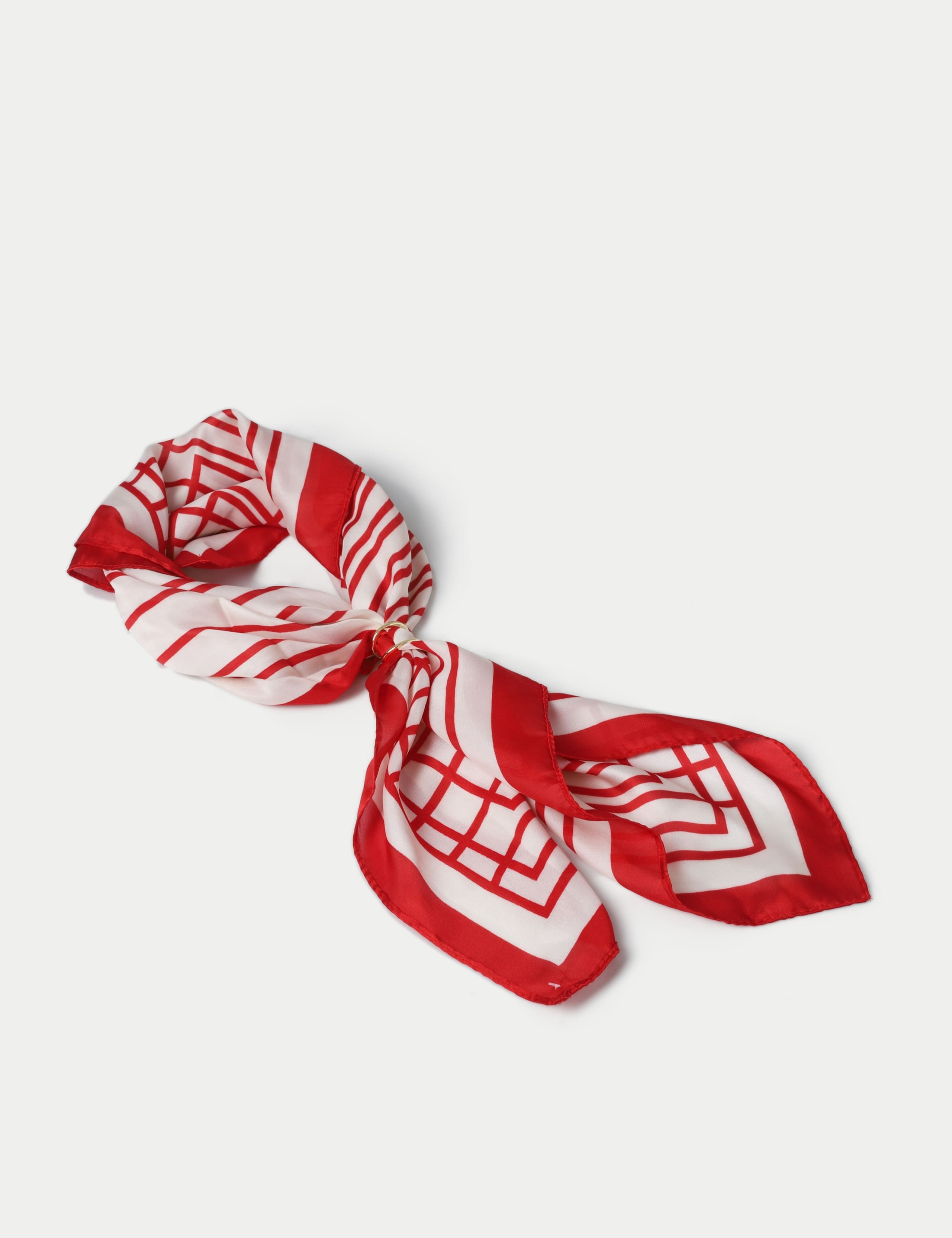 Satin Toggle Red Stripe Scarf 2 of 2