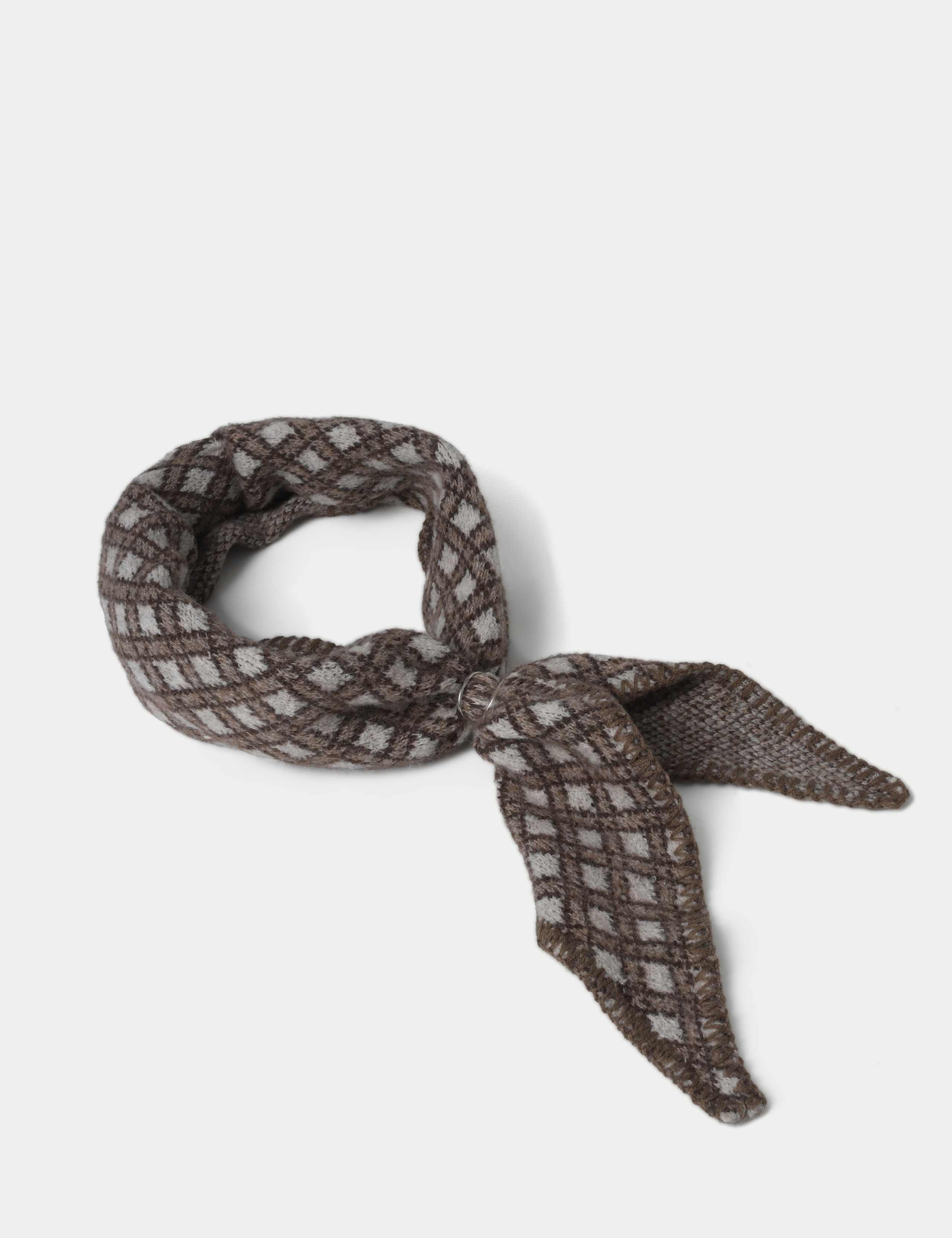 Cream Check Thick Toggle Scarf 3 of 3