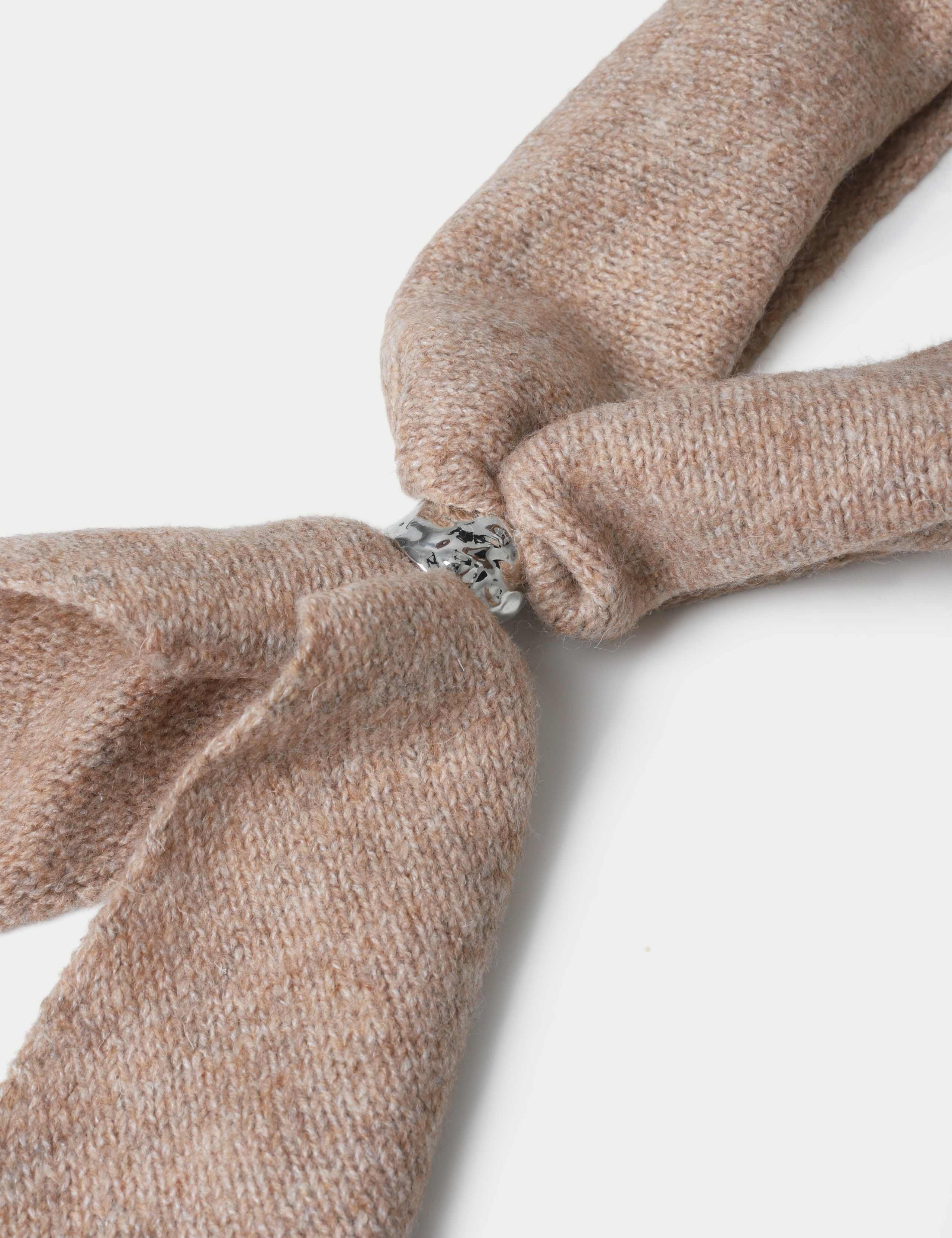 Knitted Toggle Mink Grey Scarf 3 of 3