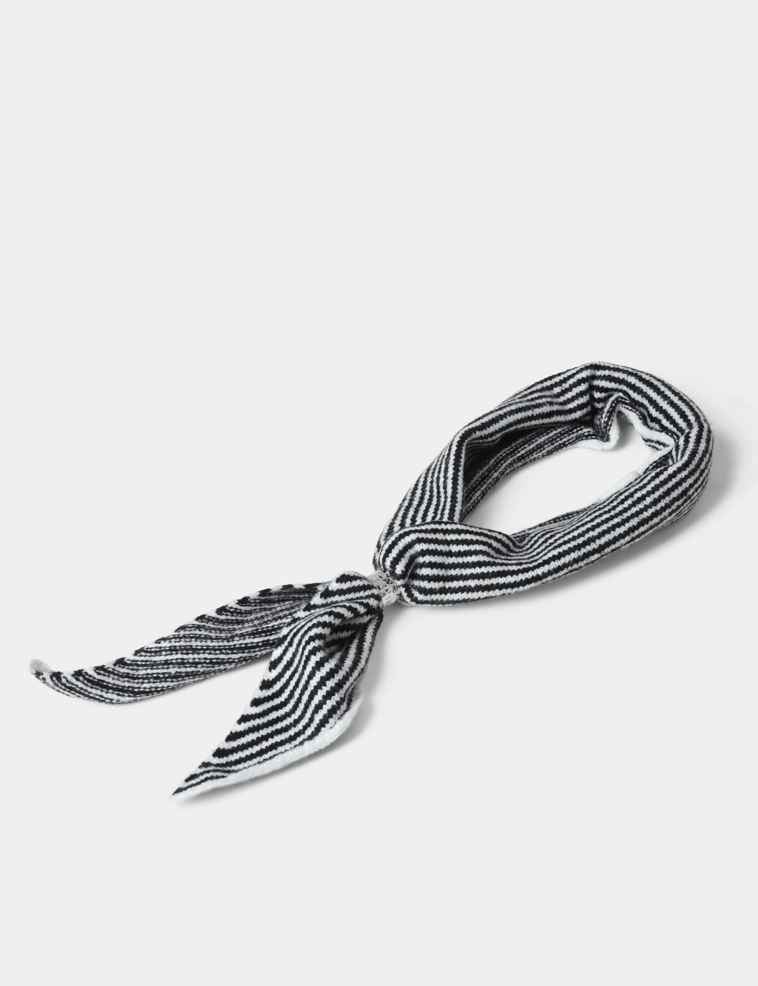 Knitted Toggle Mono Stripe Scarf 2 of 2