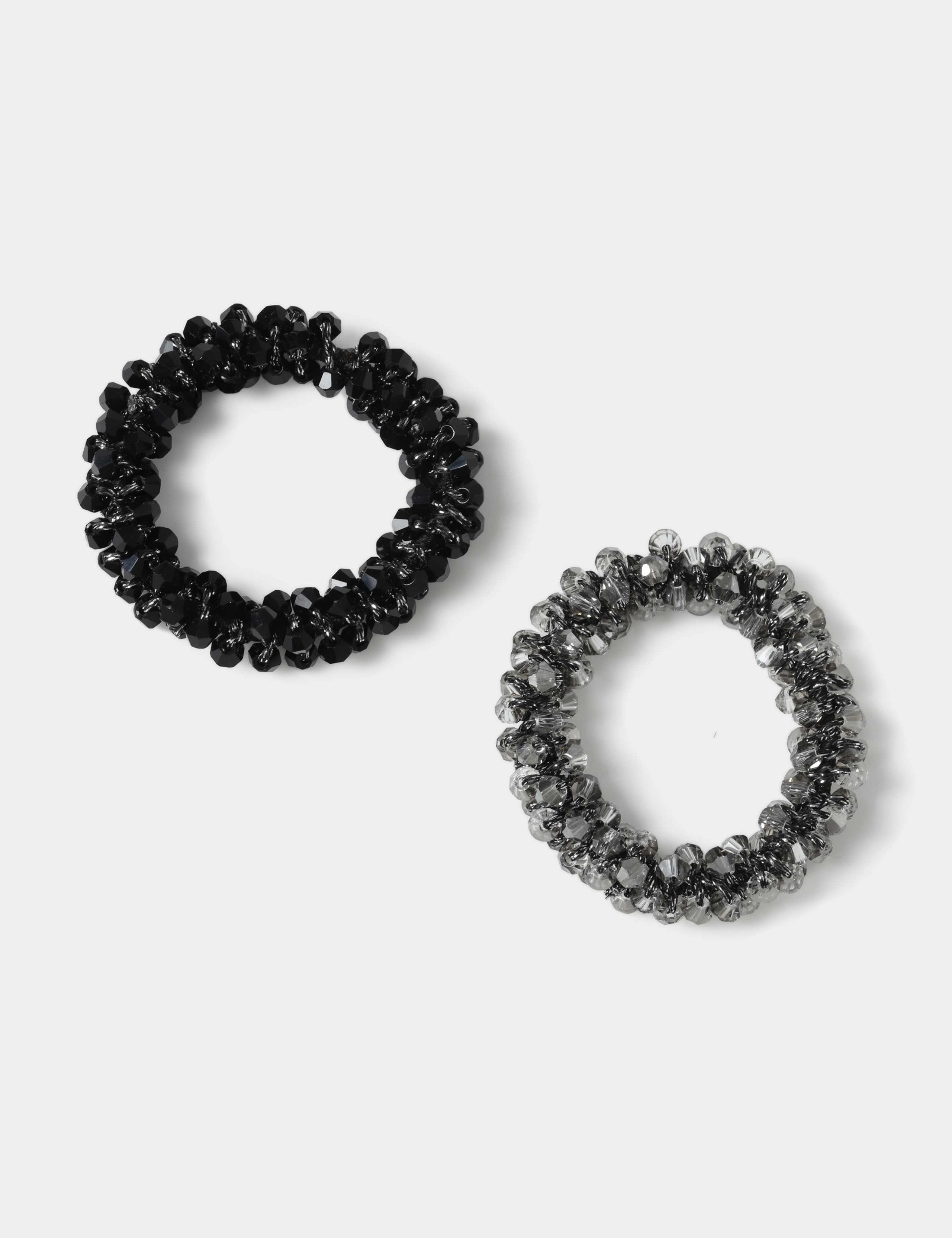 Black Mini Beaded Scrunchie Pack 1 of 2