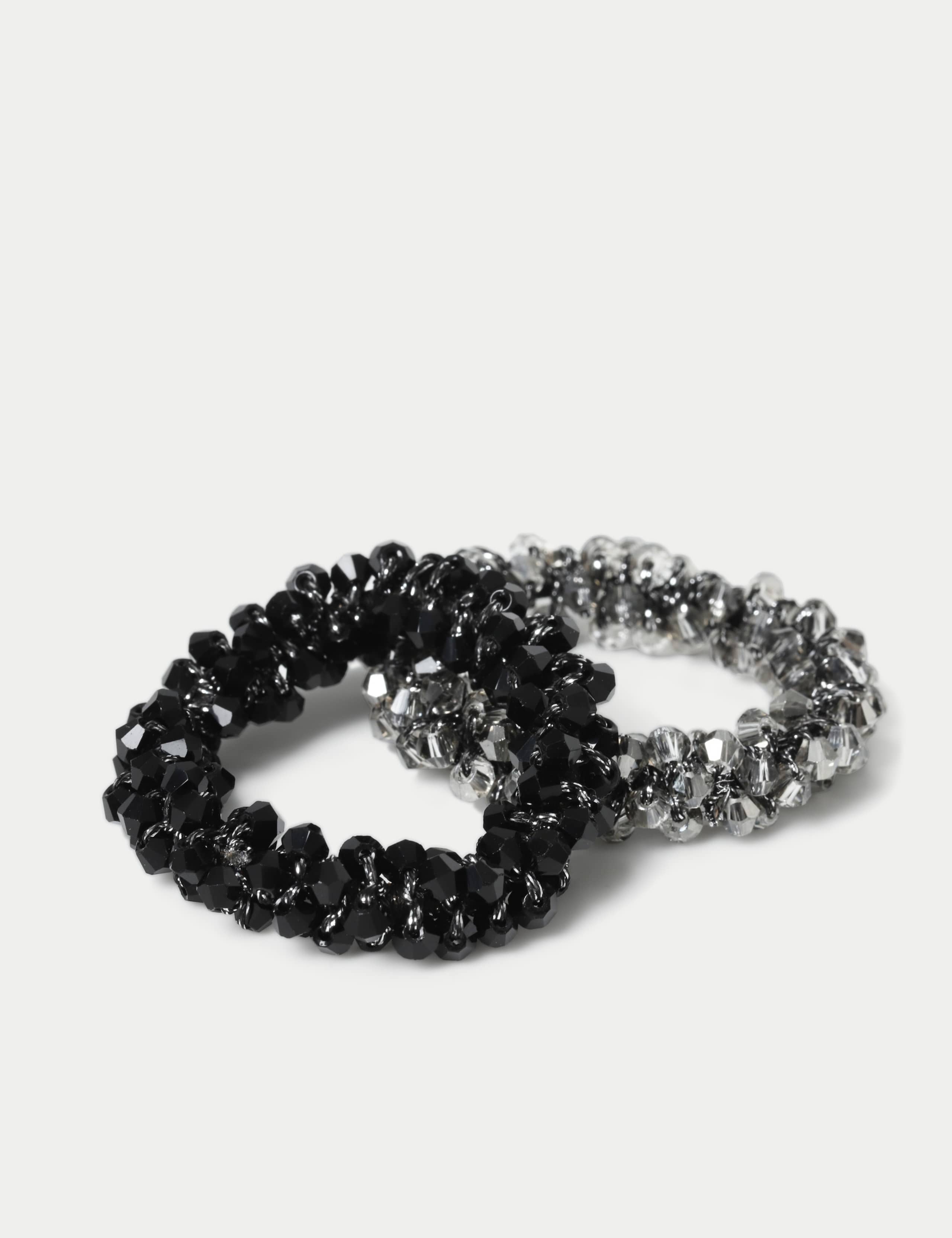Black Mini Beaded Scrunchie Pack 2 of 2