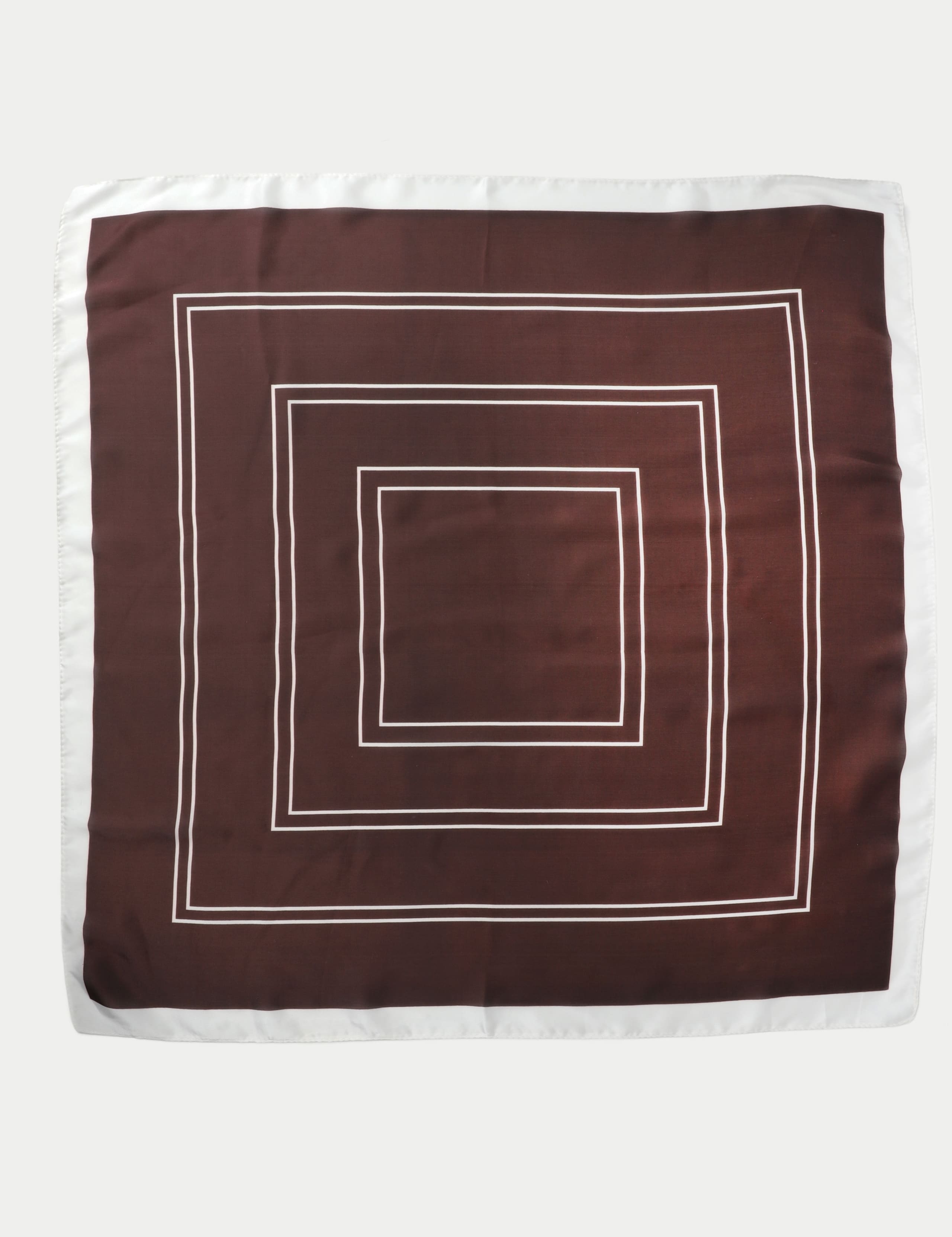 Satin Brown Geo Print Scarf 3 of 3