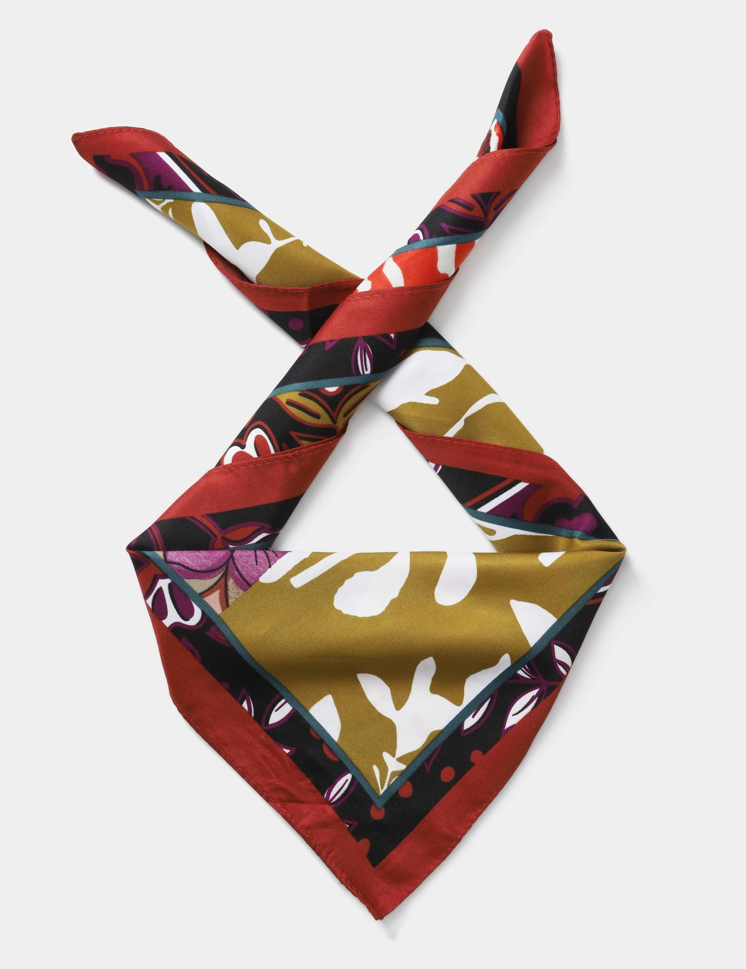 Satin Sliced Floral Scarf 1 of 3