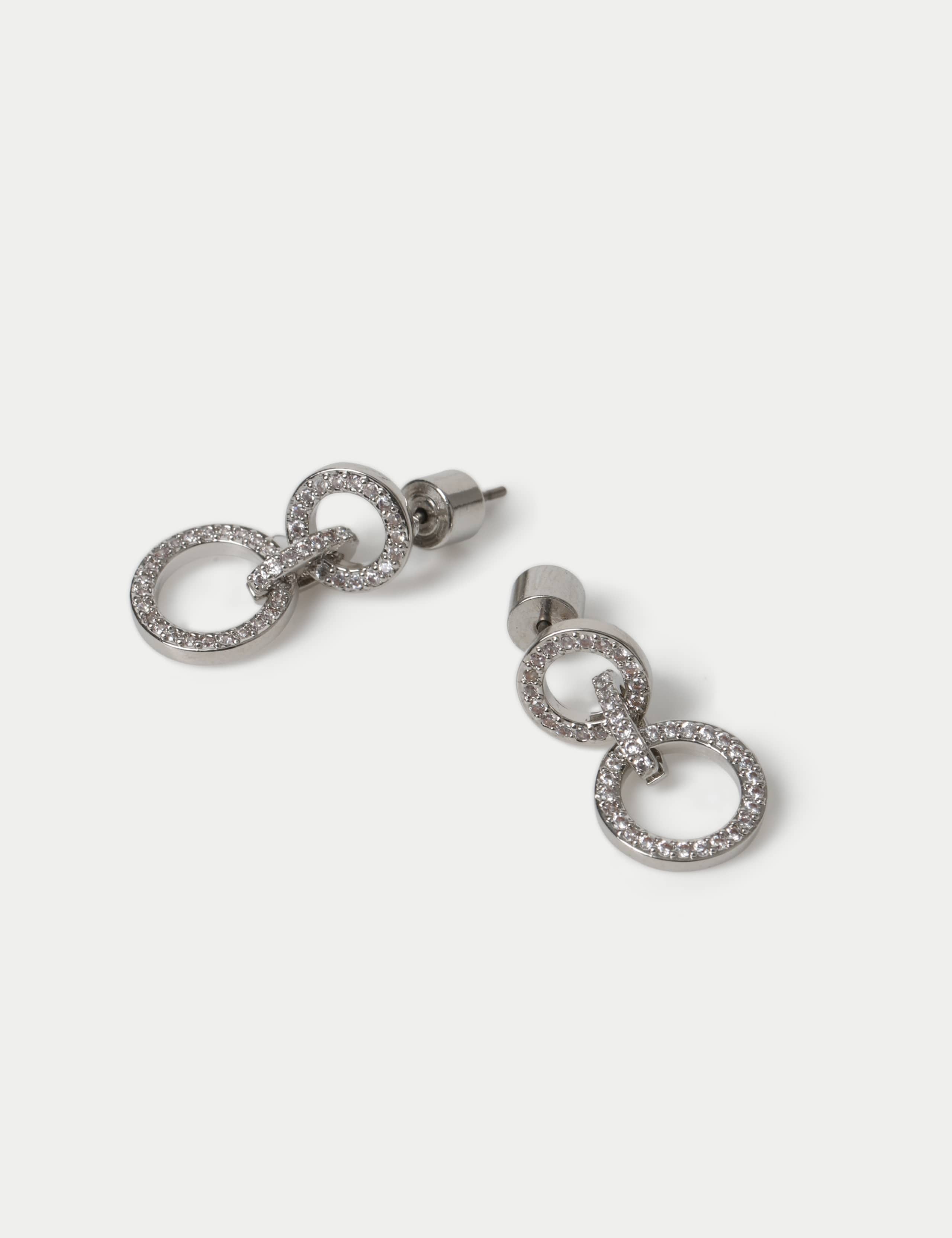 Platinum Plated Link Drop Earrings 2 of 2