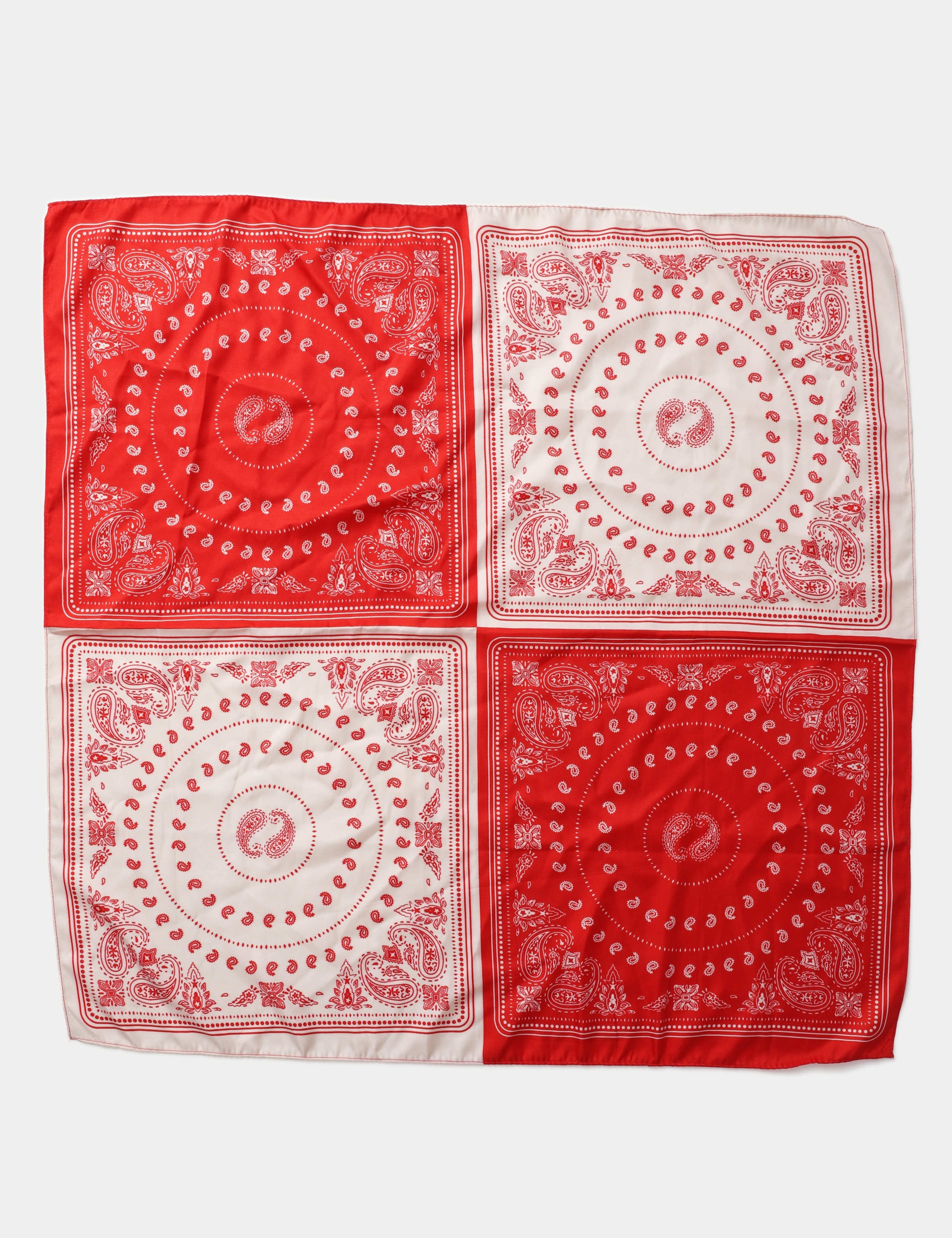 Textured Satin Red Paisley Block Scarf 2 of 3