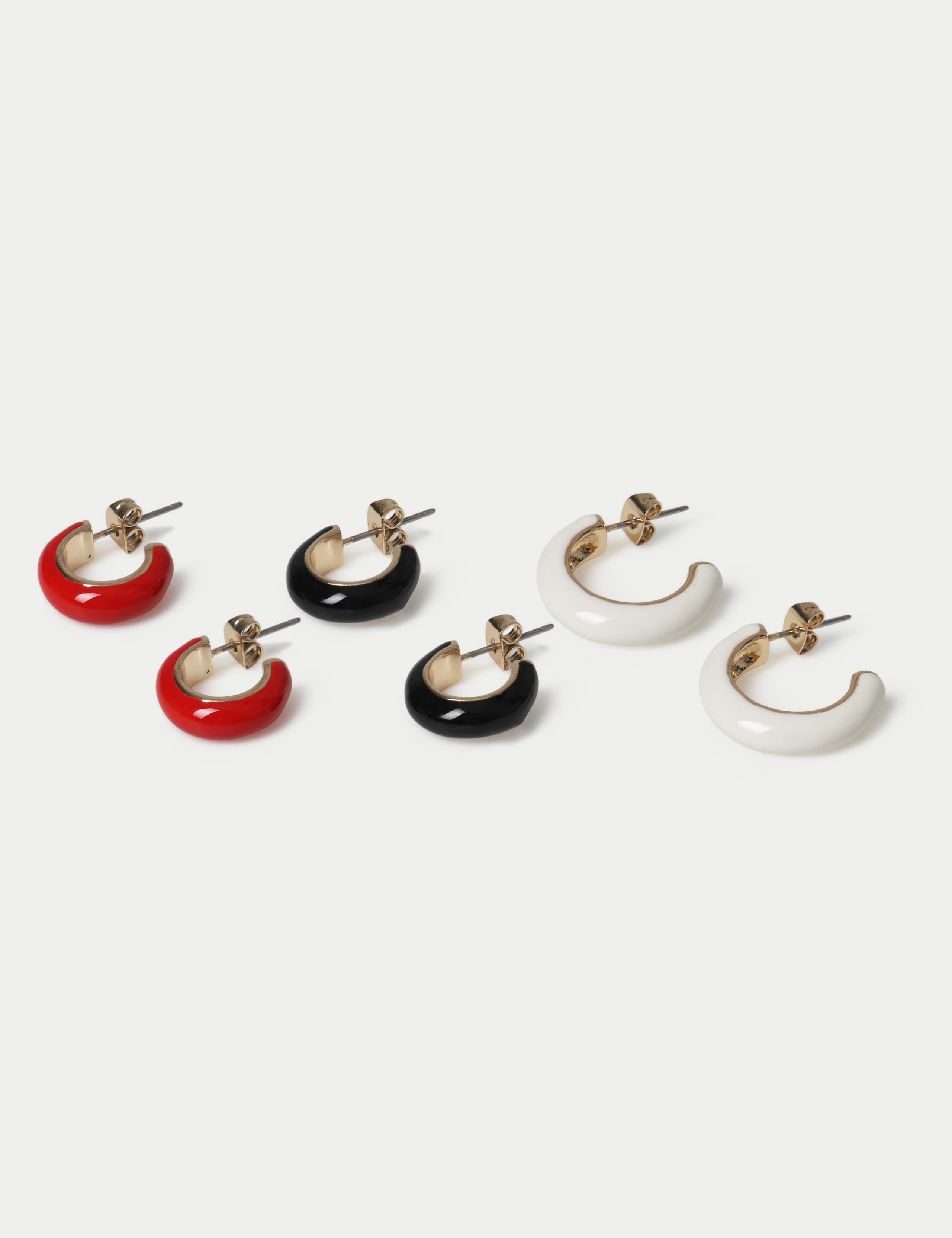 3 Pack Enamel Hoop Earrings 2 of 2