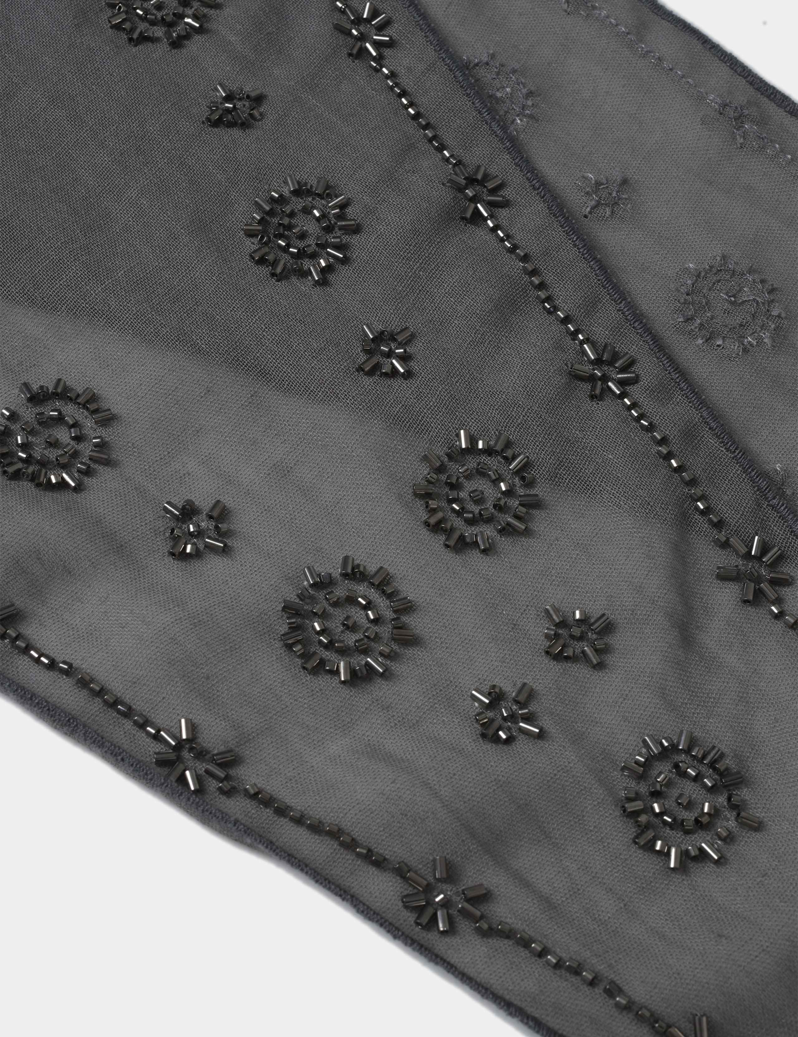 Embroidered Scarf Grey 2 of 2