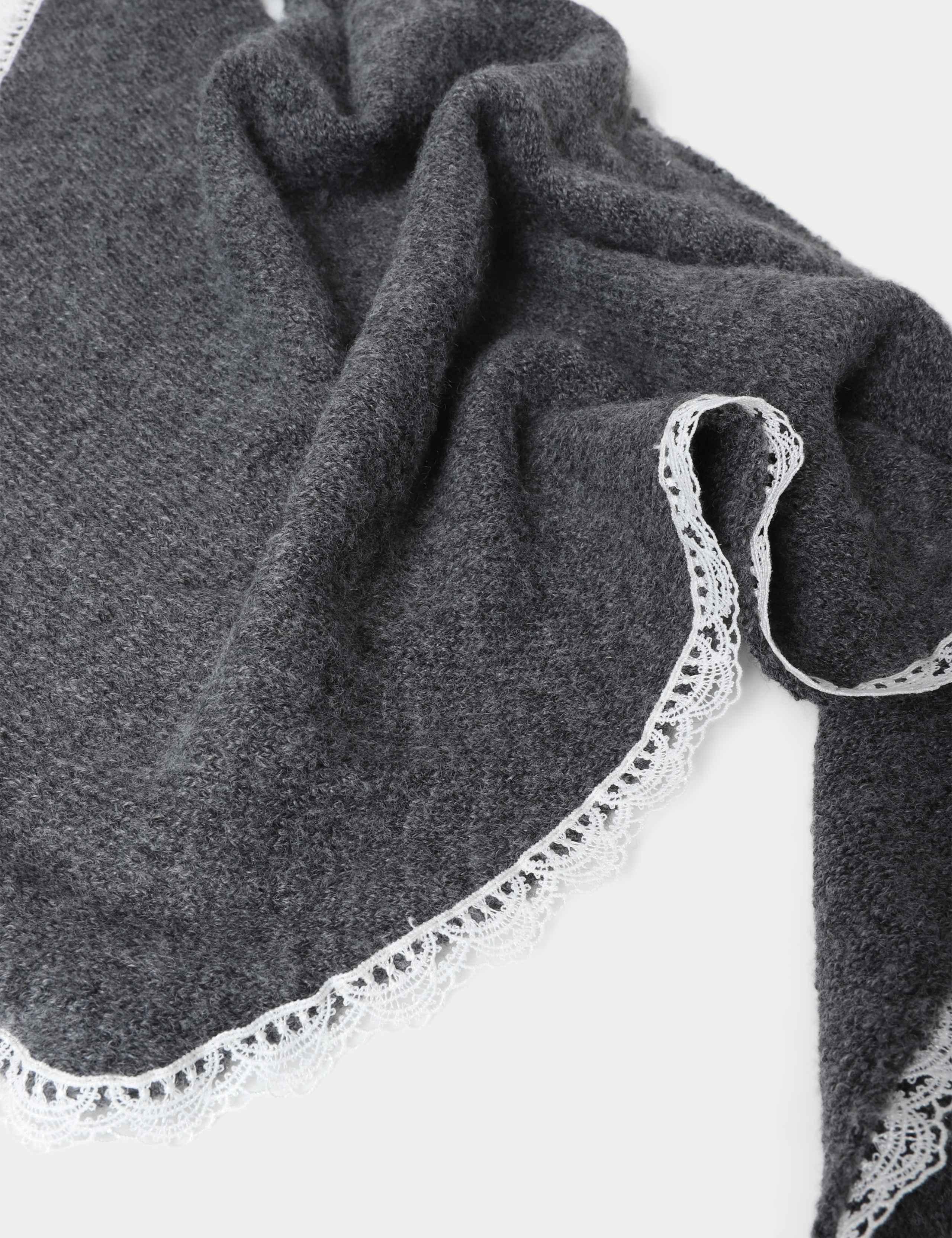 Knitted Paisley Grey Scarf 3 of 3