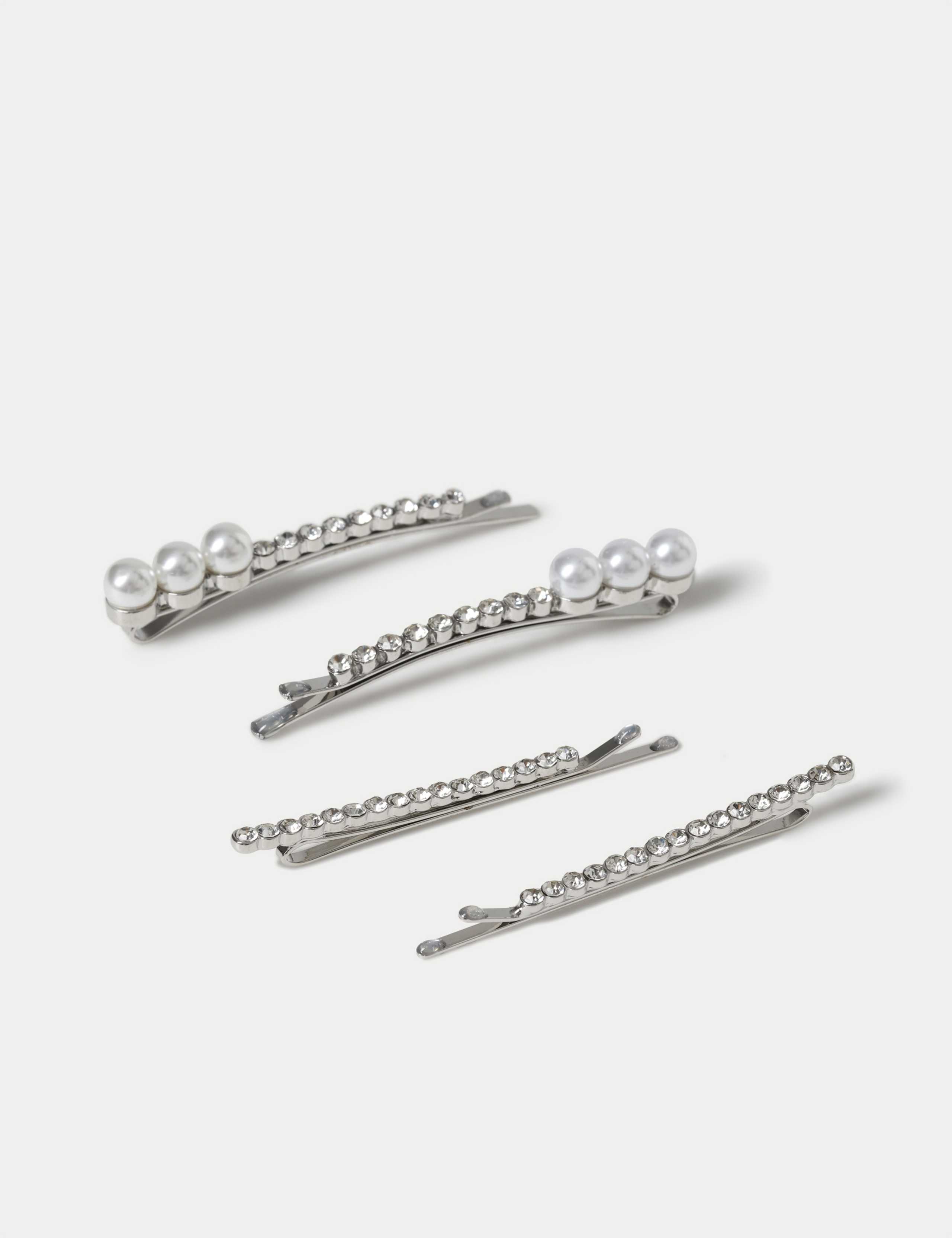 Multi Pack Faux Pearl Hair Slides 2 of 2
