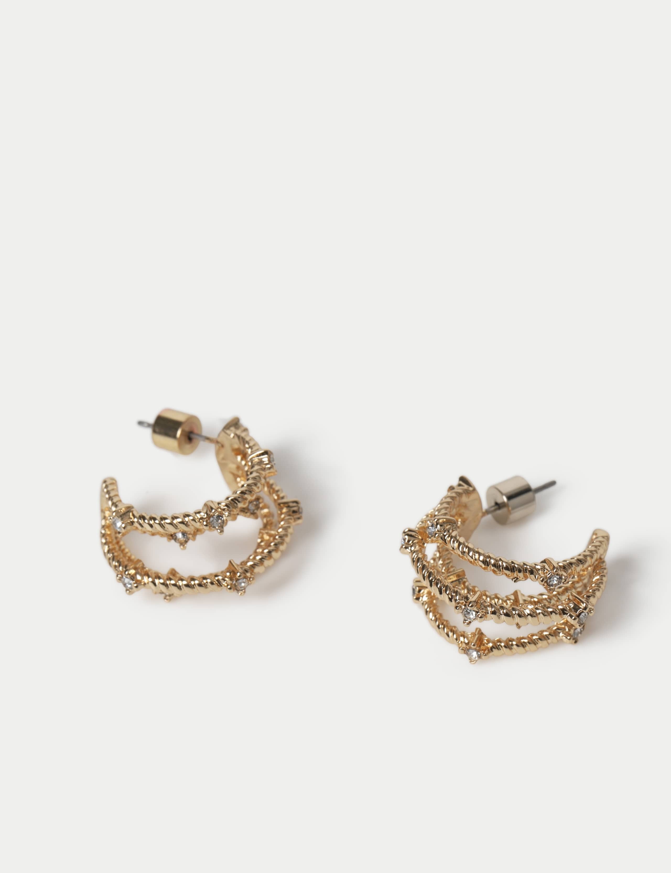 Texture Glass Triple Hoop Earrings 2 of 2