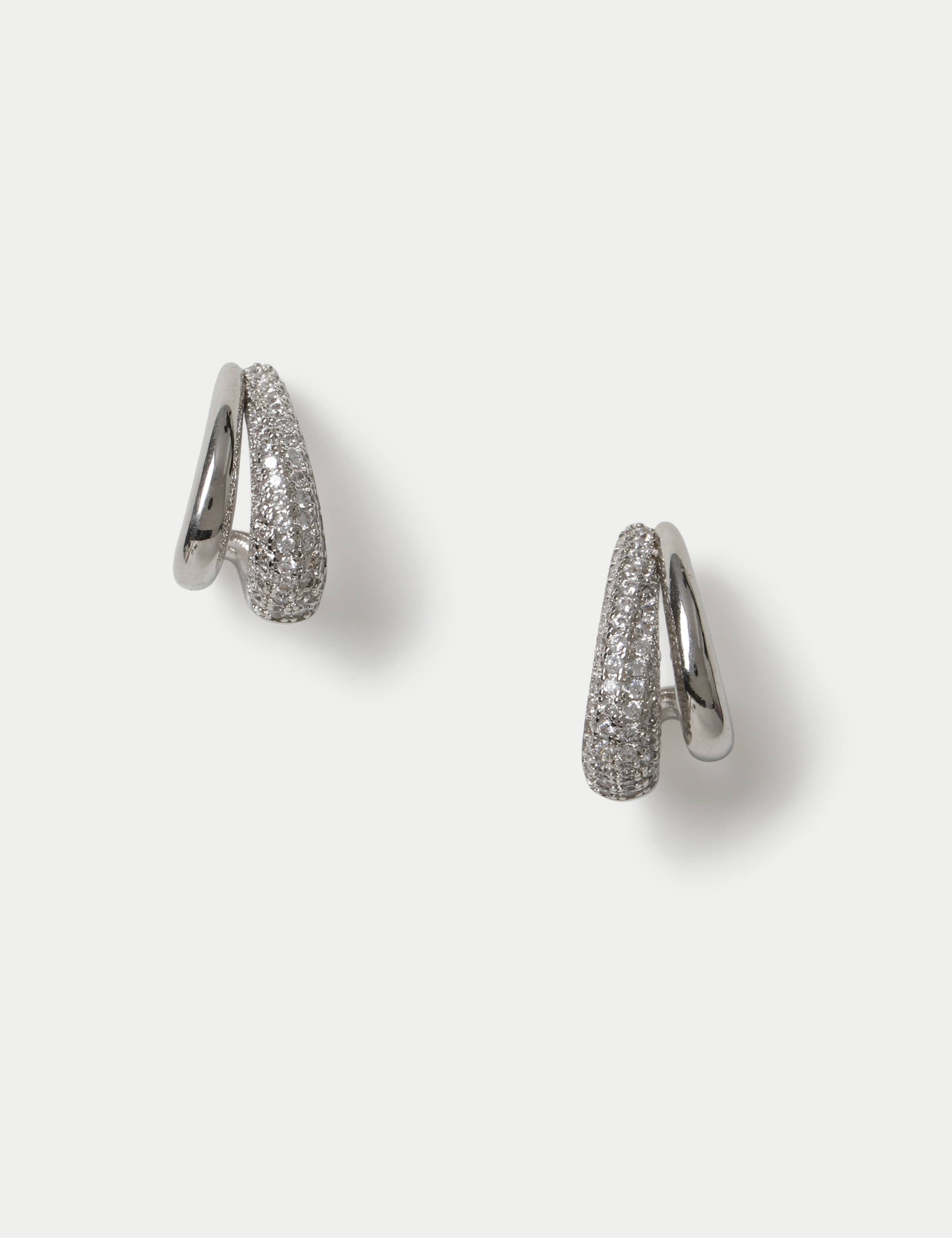 Platinum Plated Double Hoop Earring 2 of 2