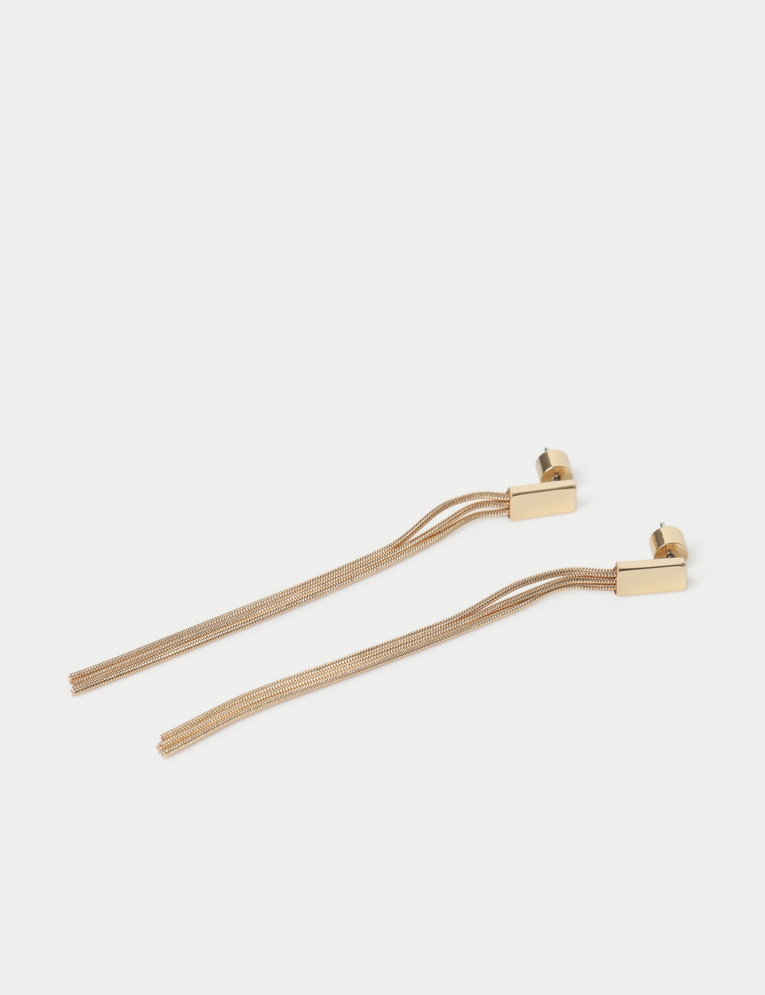 Gold Tone Slinky Long Drop Earrings 2 of 2