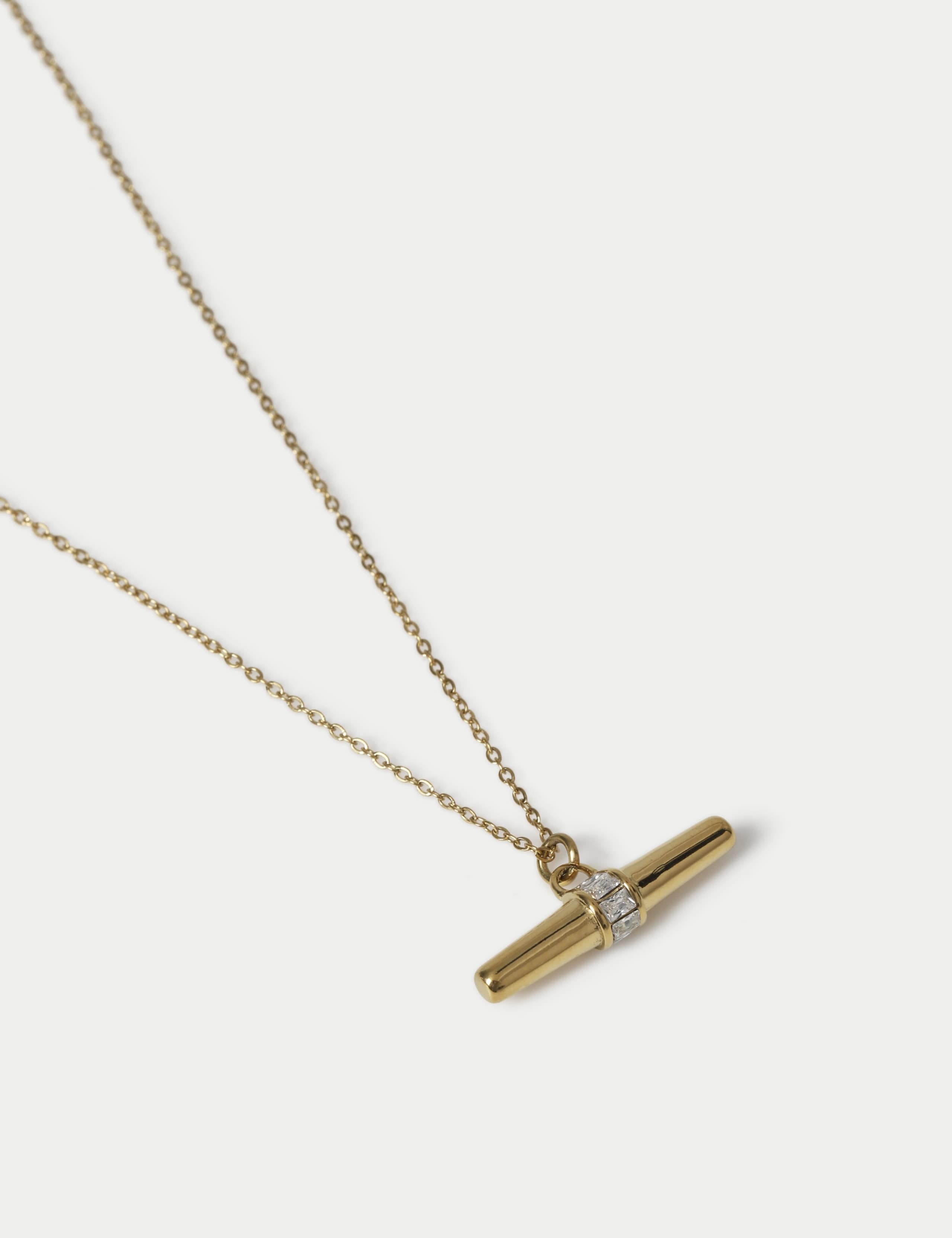 Pave T-Bar Necklace 2 of 2