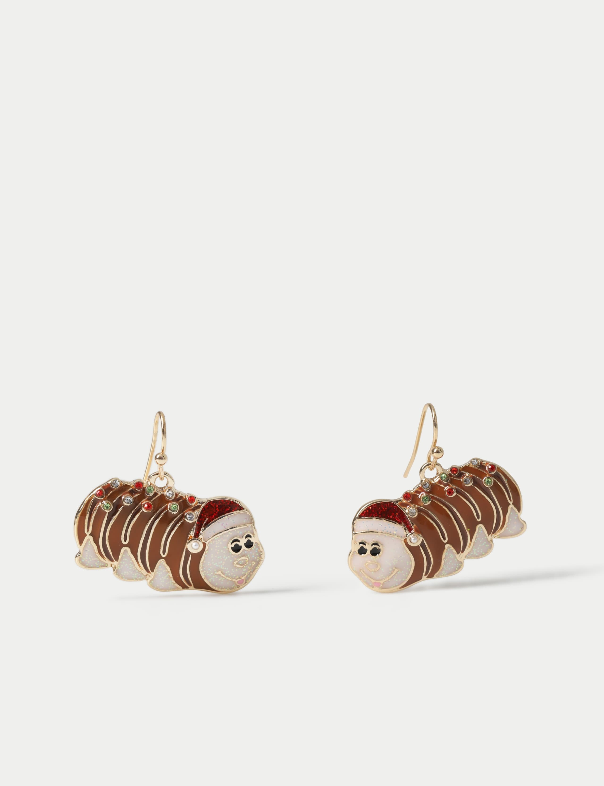 Christmas Colin the Caterpillar Earring 1 of 2