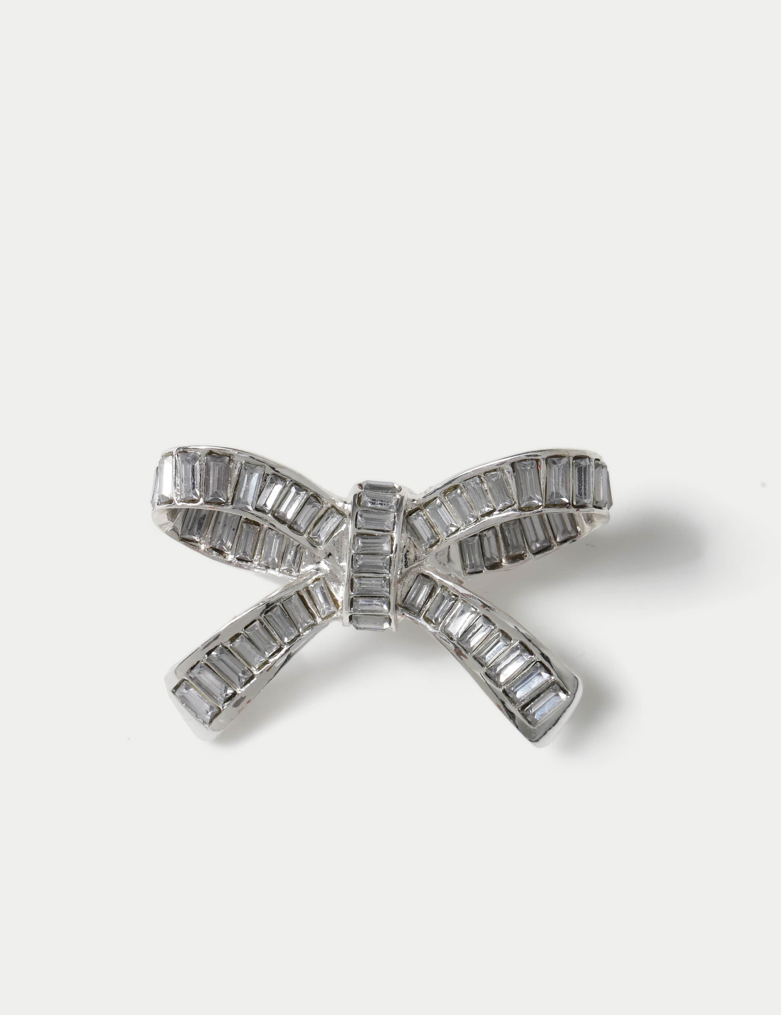 M and S Christmas Crystal Bow Brooch 1 of 3