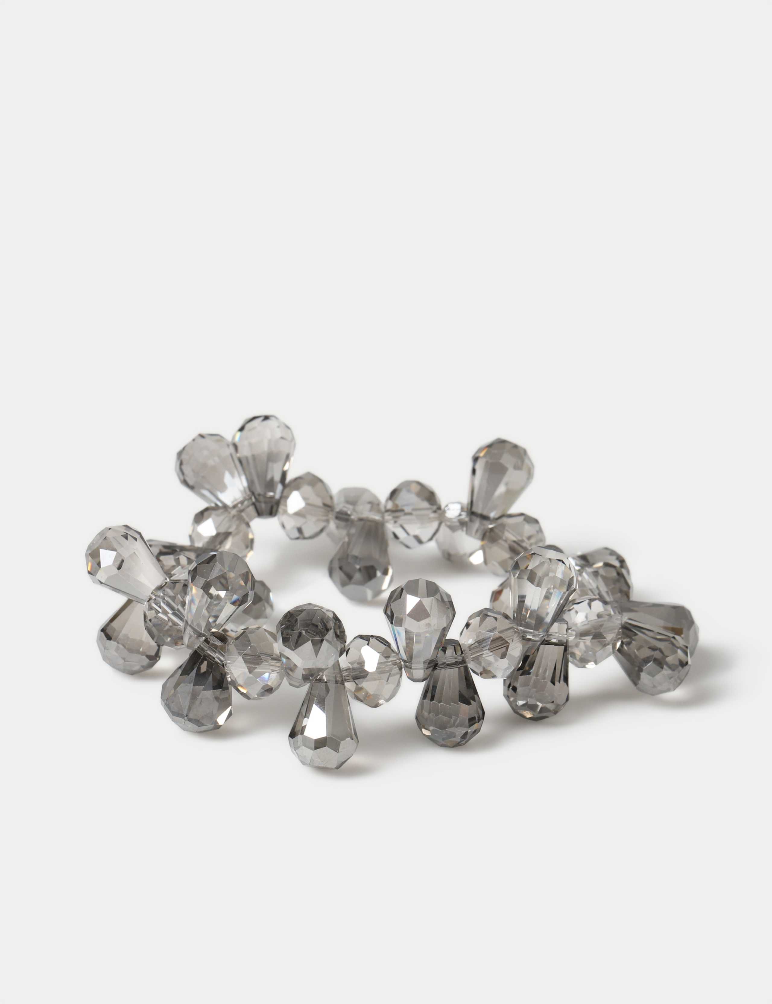 Grey Glass Bead Stretch Wristwear 1 of 2