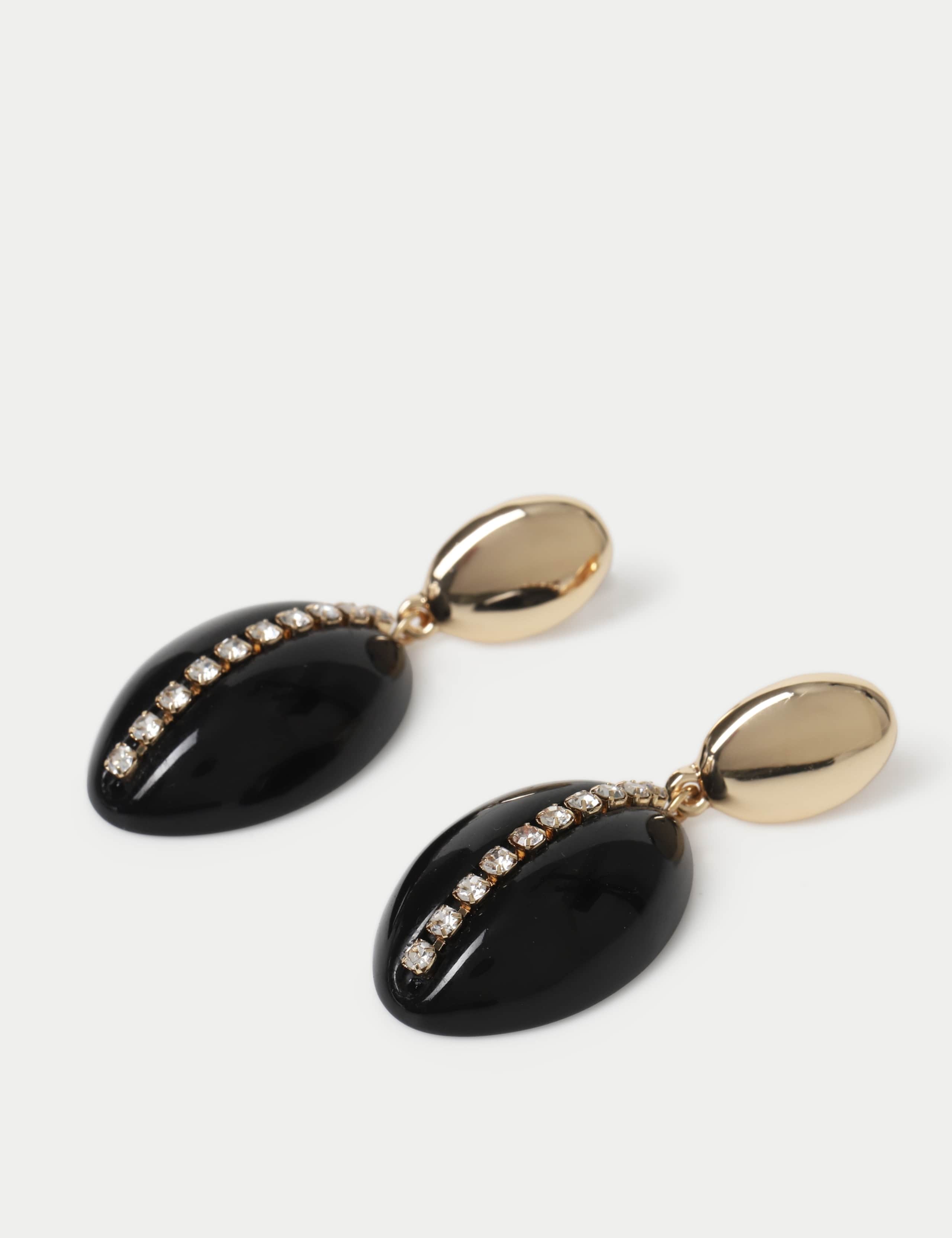 Black Resin and Cupchain Drop Earrings 2 of 2