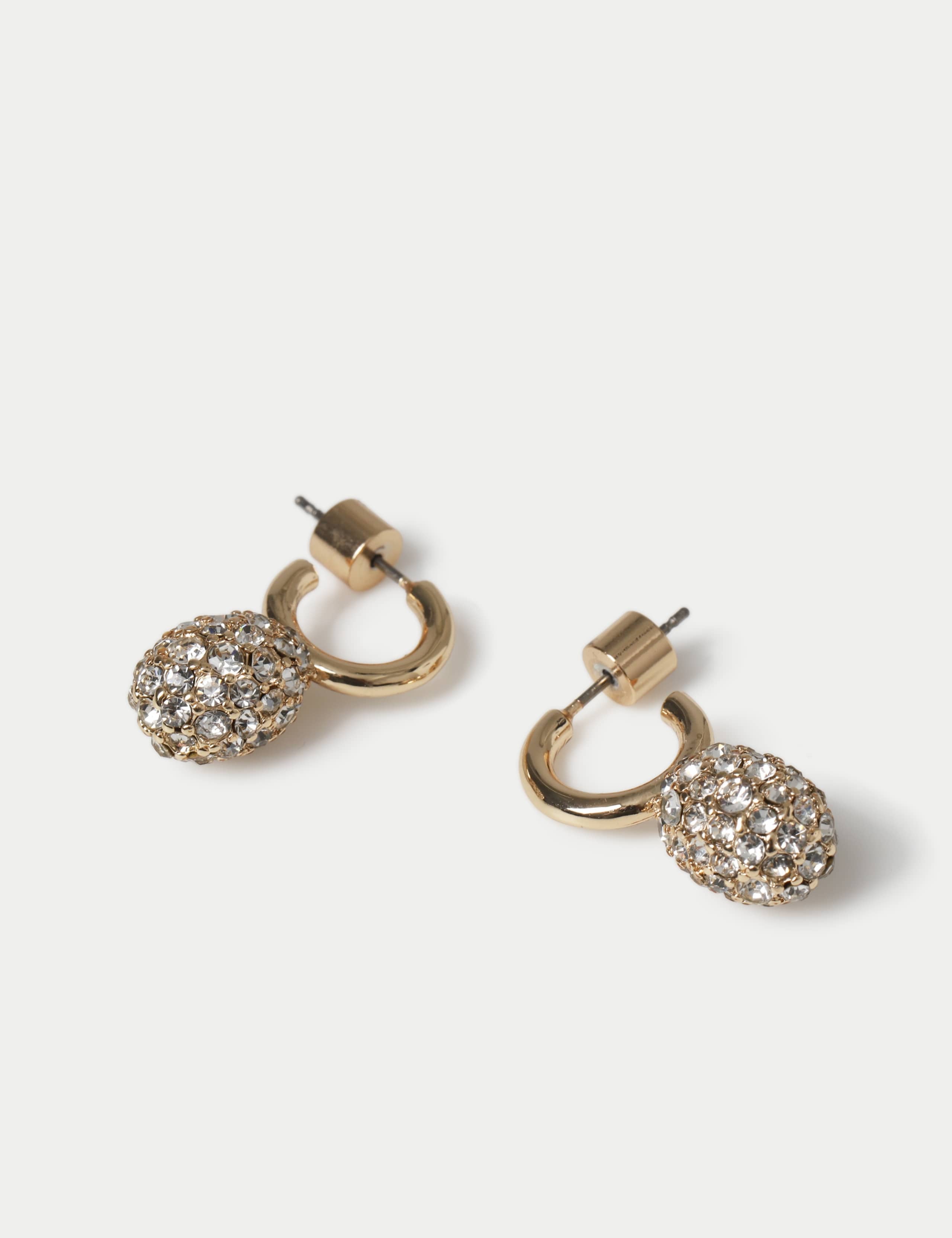 Crystal Pave Sphere Hoop Earrings 2 of 2
