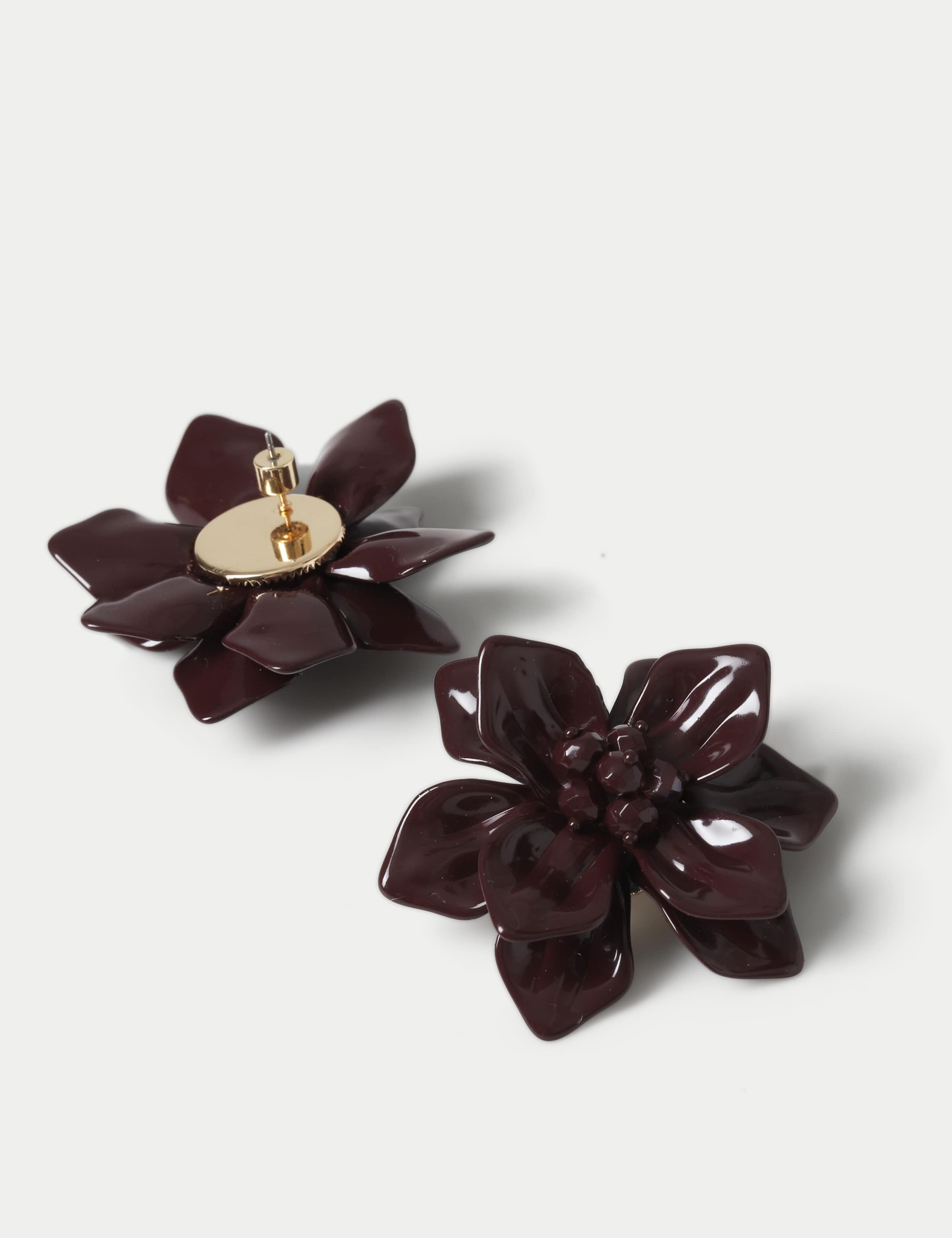 WW Purple Flower Statement Earrings 2 of 3