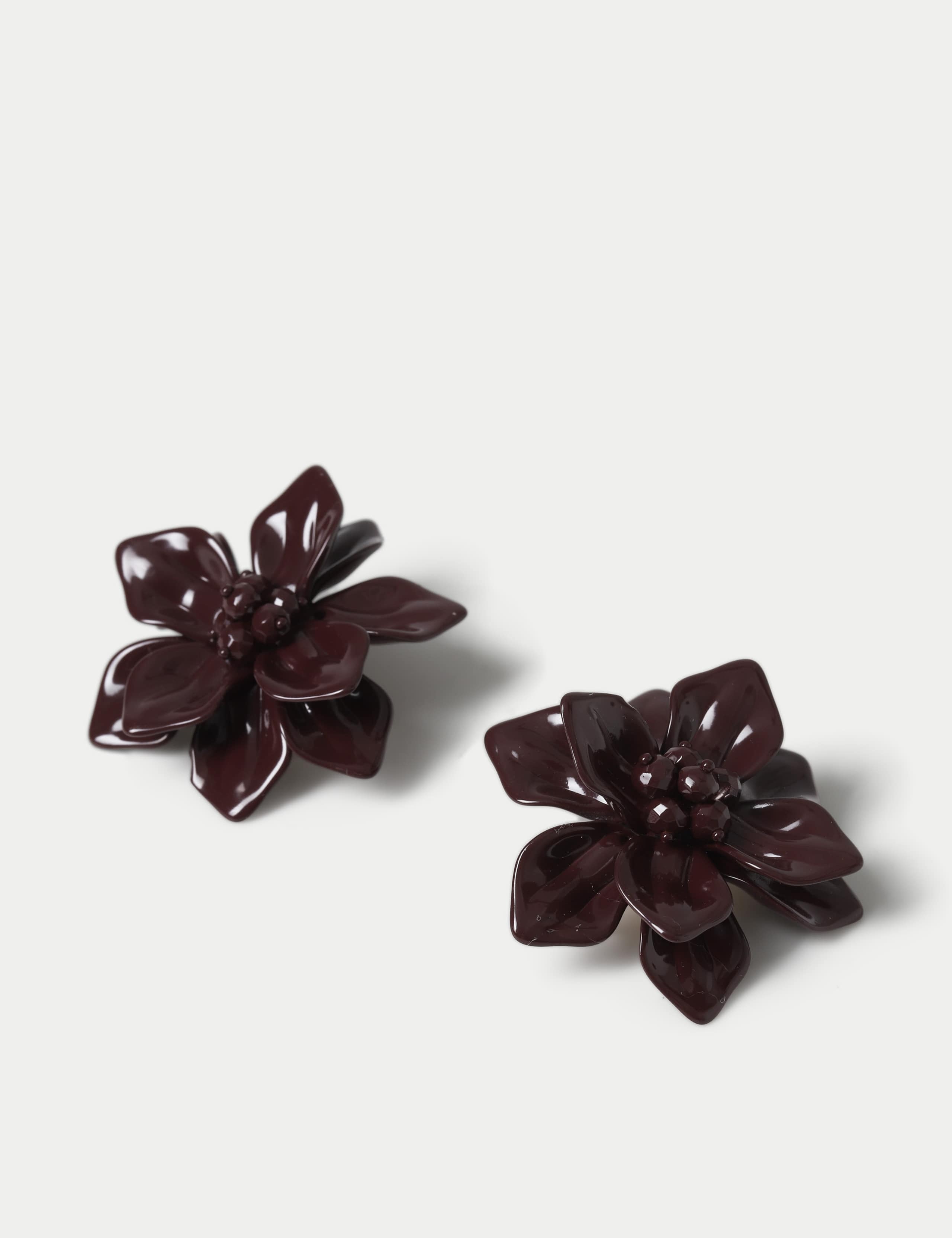 WW Purple Flower Statement Earrings 3 of 3