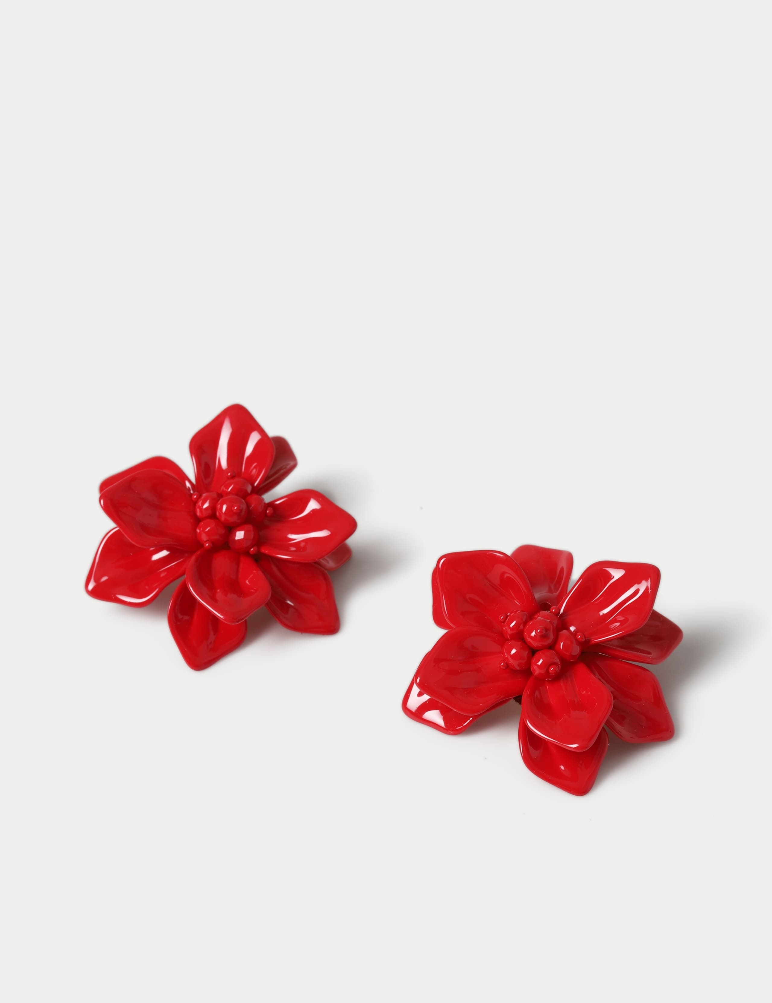 Ww Red Flower Statement Earrings 2 of 3