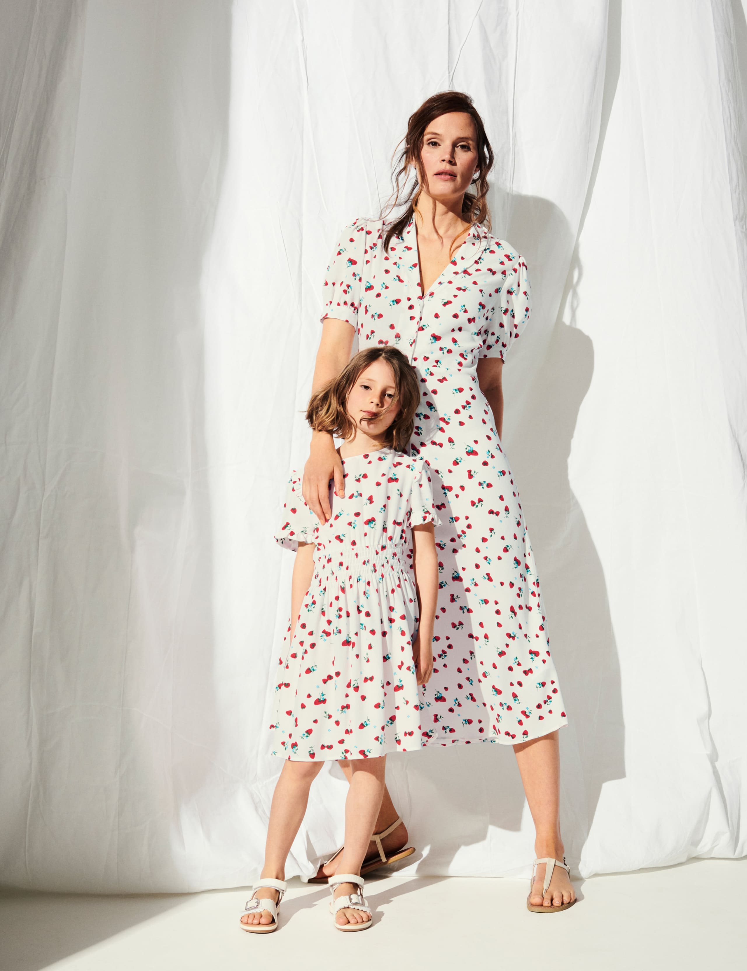 Strawberry Print Puff Sleeve Midi Tea Dress 7 of 7