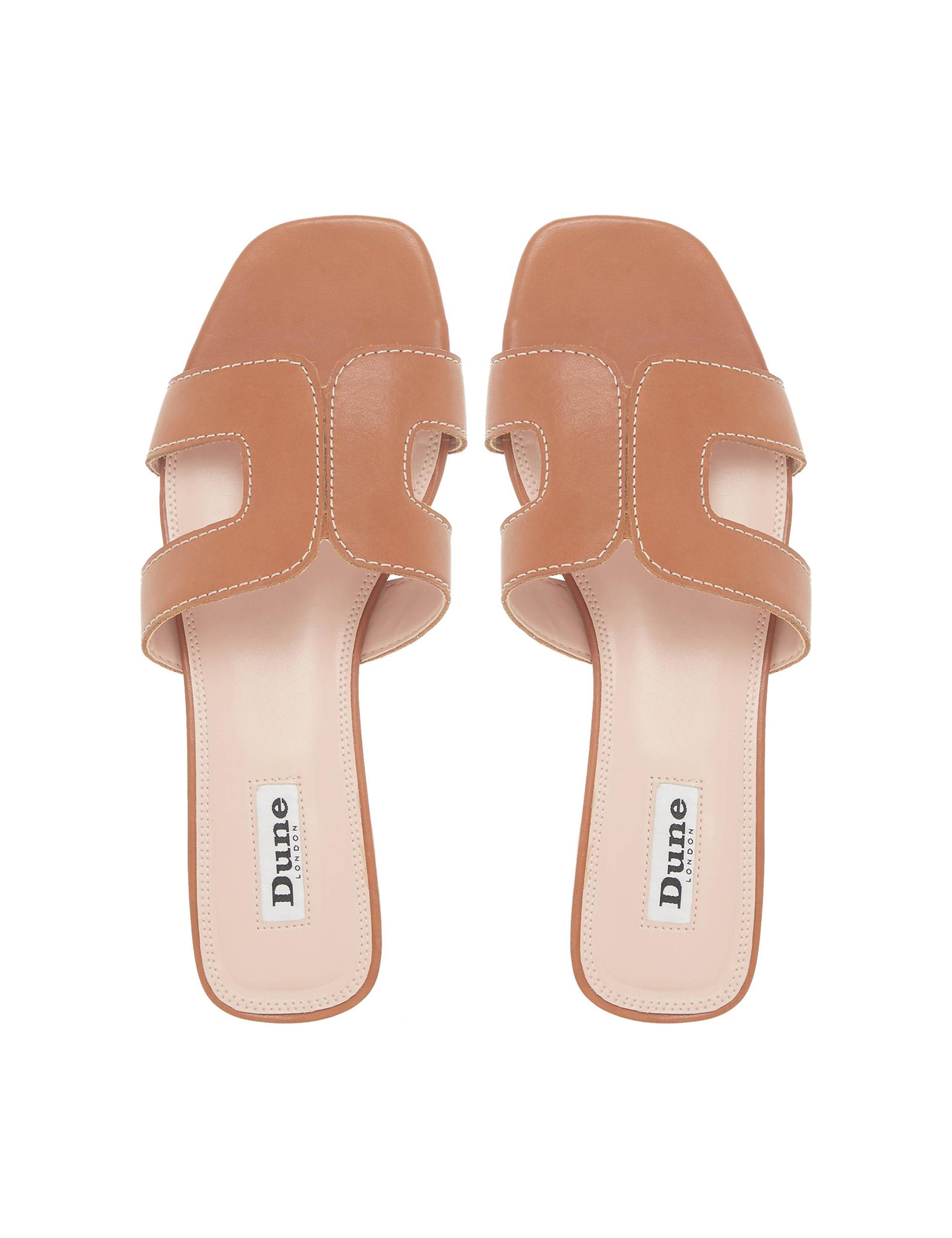 Leather Block Heel Sliders 4 of 5