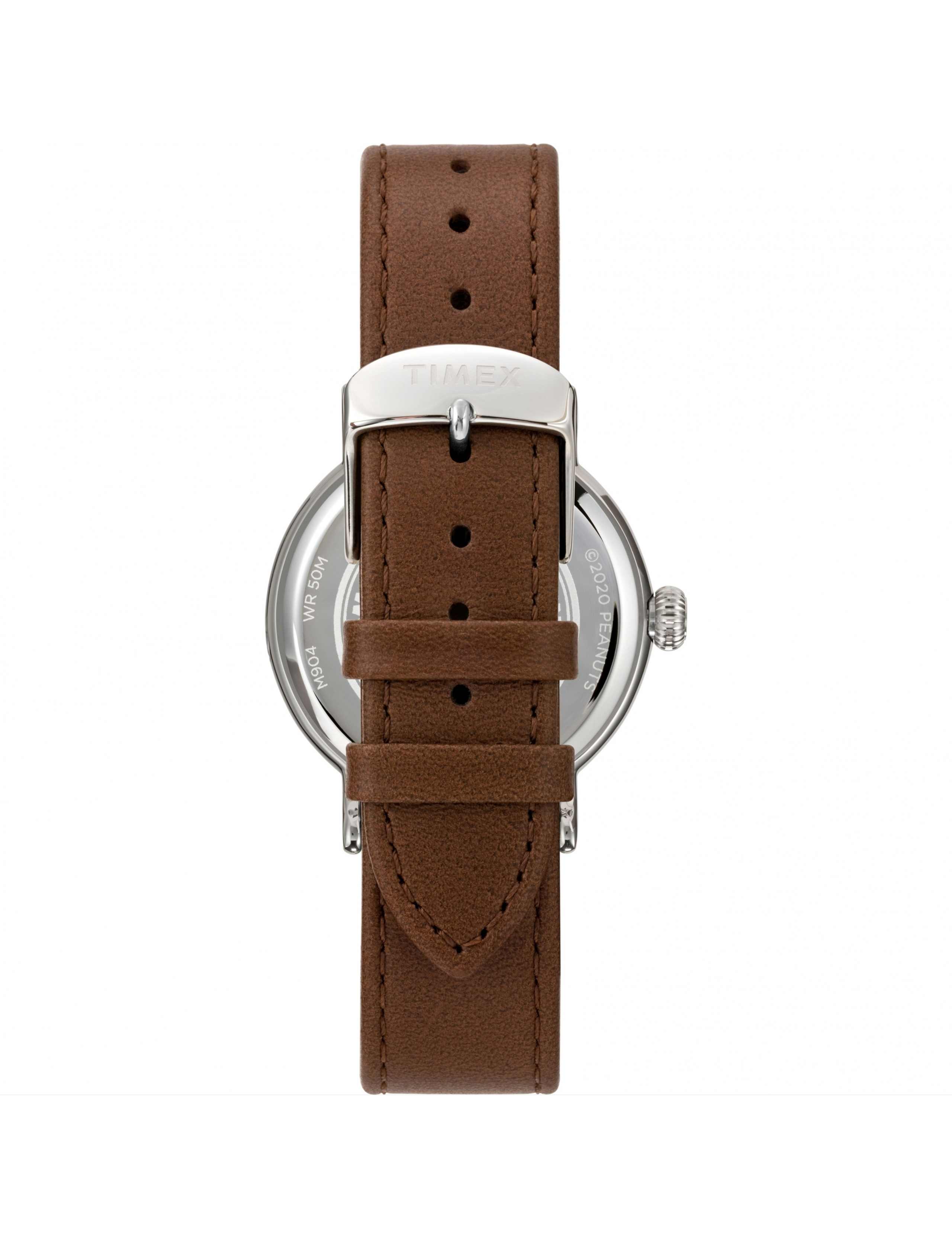Timex Snoopy™ Brown Leather Watch 2 of 9