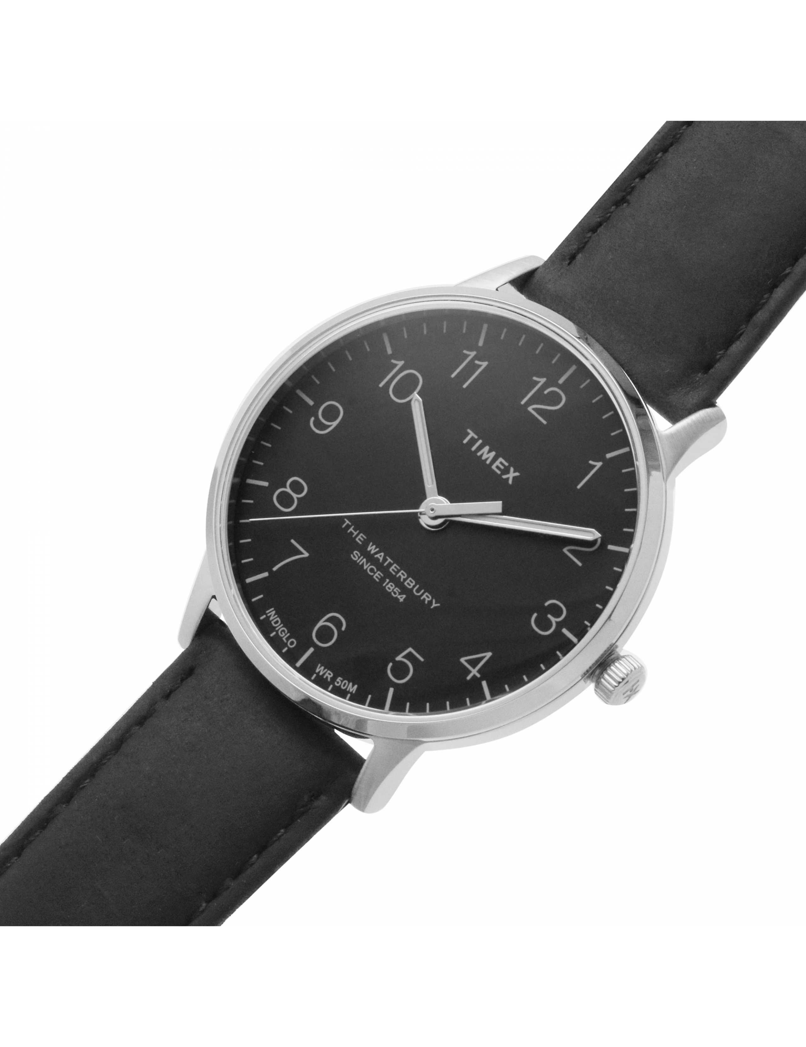 Timex Waterbury Classic Black Leather Watch 5 of 7