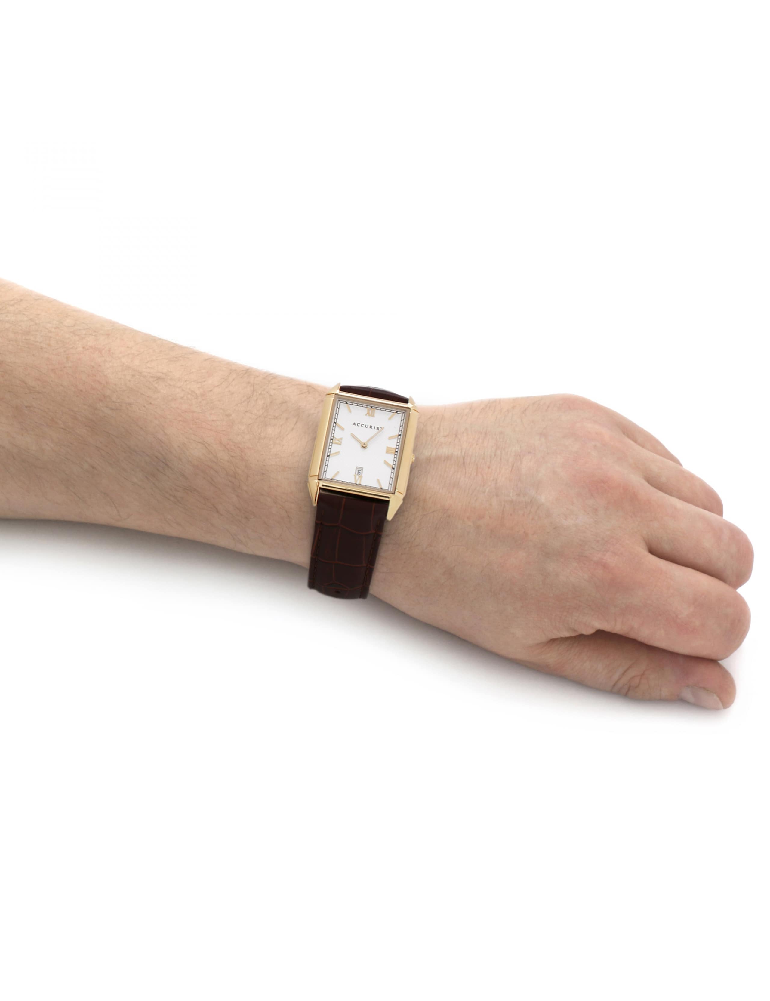 Accurist Brown Leather Watch 3 of 10