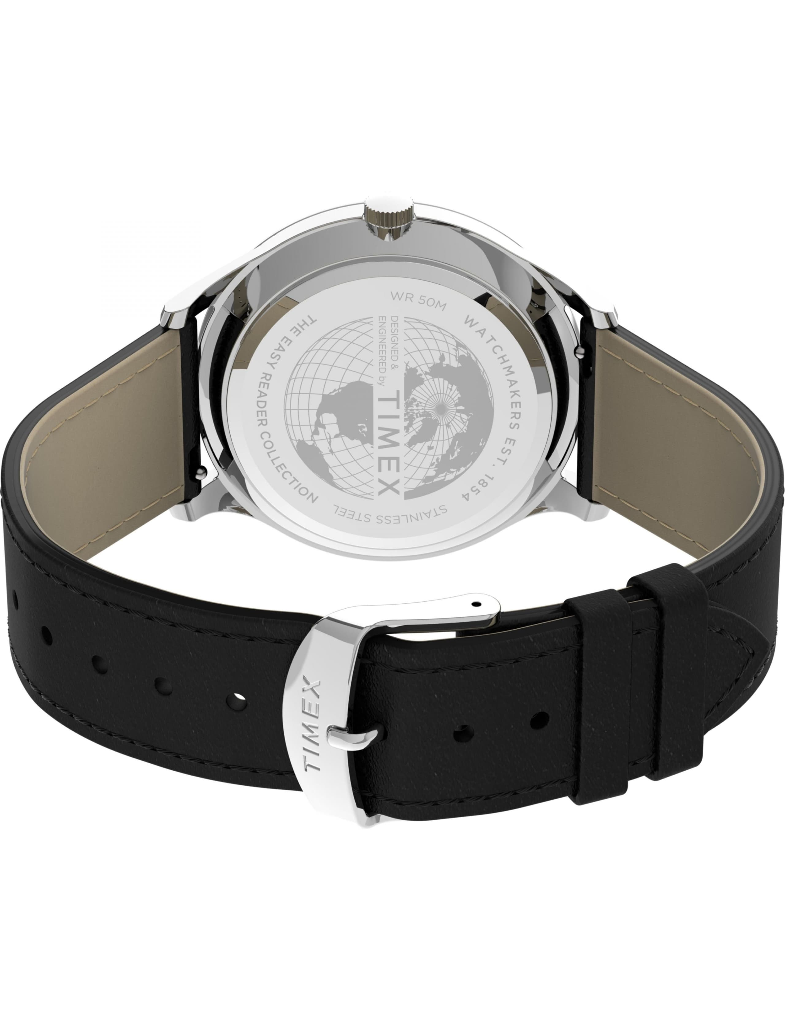 Timex Essential Black Leather Watch 3 of 7