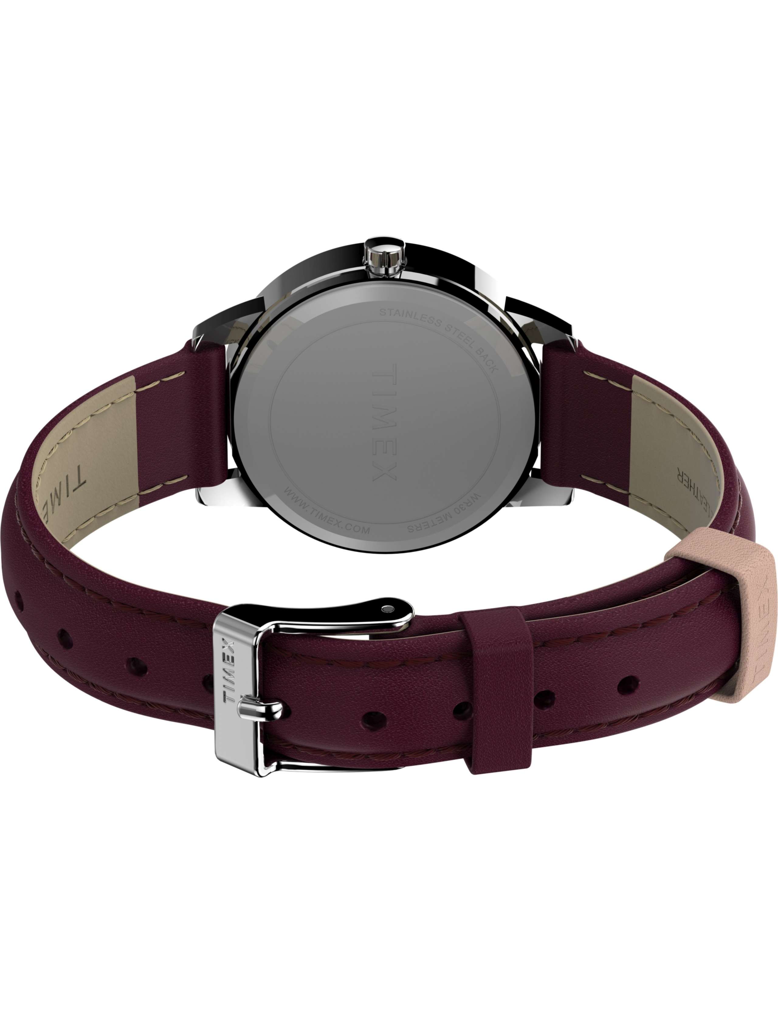 Timex Easy Reader Burgundy Leather Watch 3 of 8