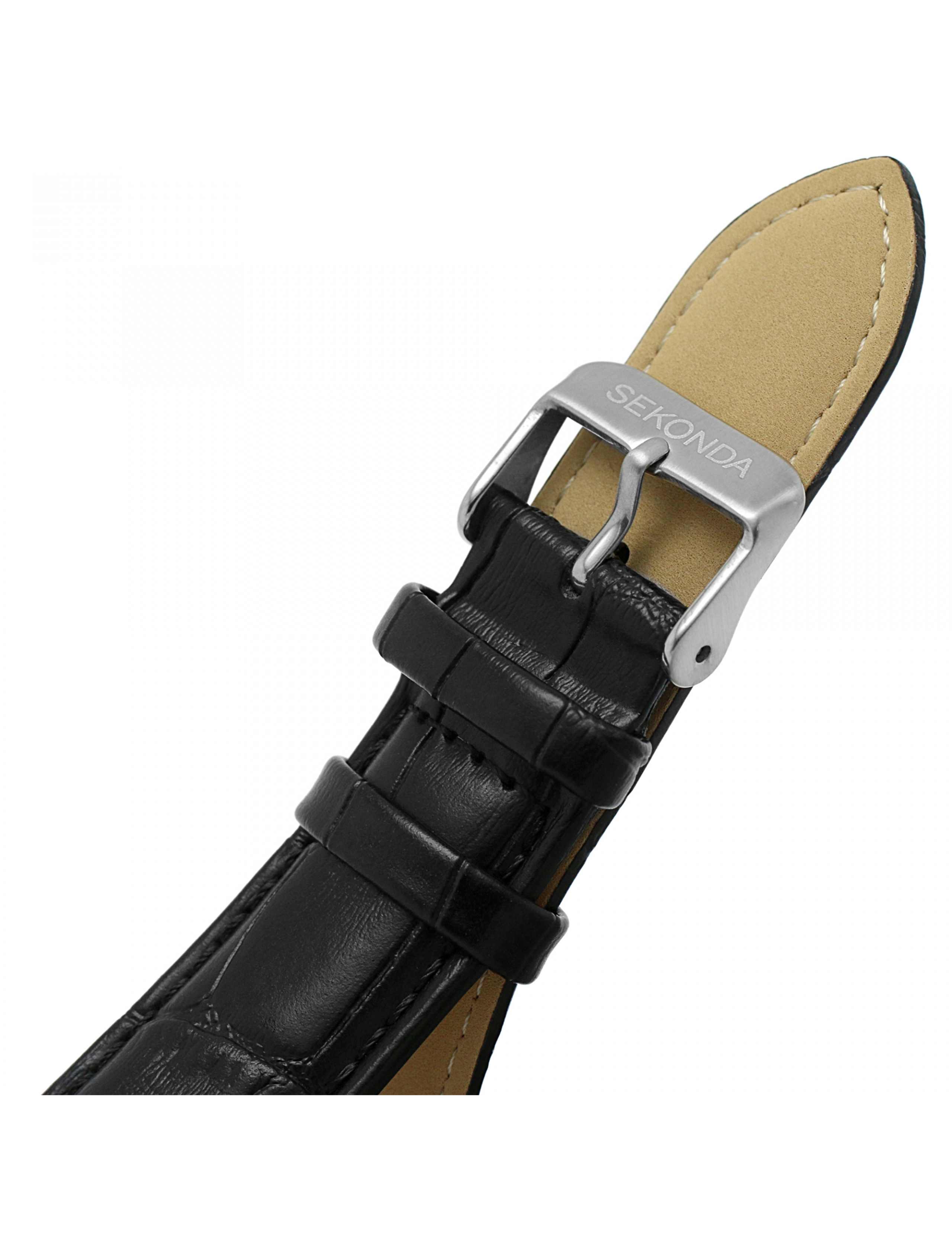 Sekonda Black Leather Chronograph Watch 5 of 6