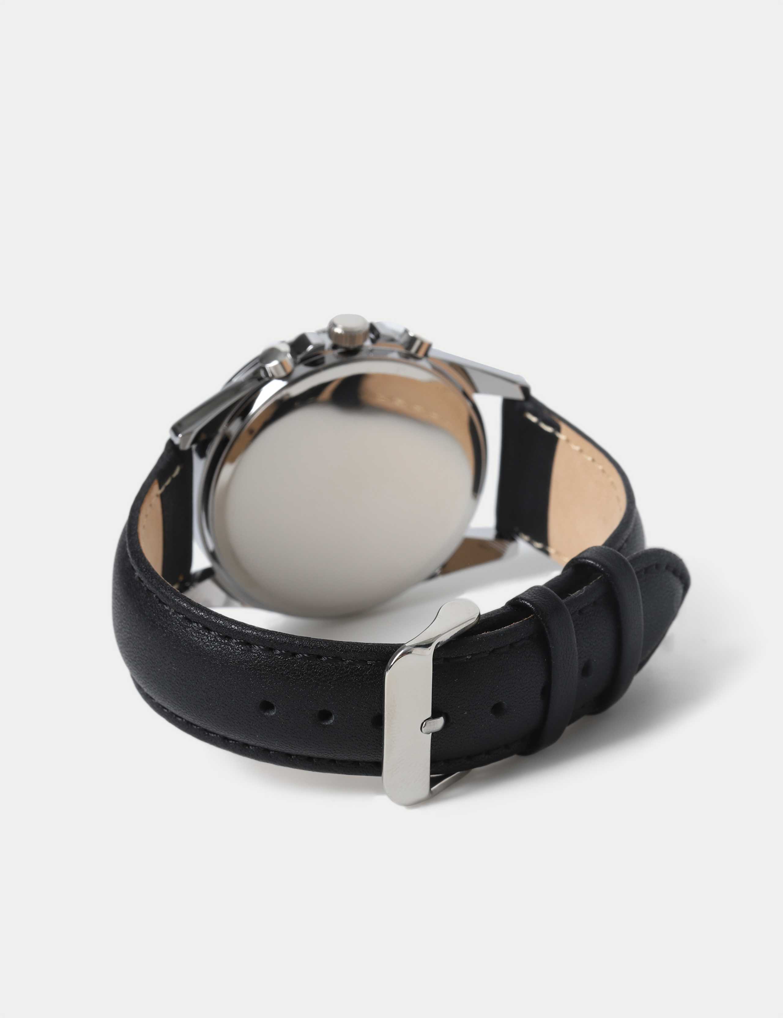 Silver Tone Round Face Croc Strap Watch 3 of 3