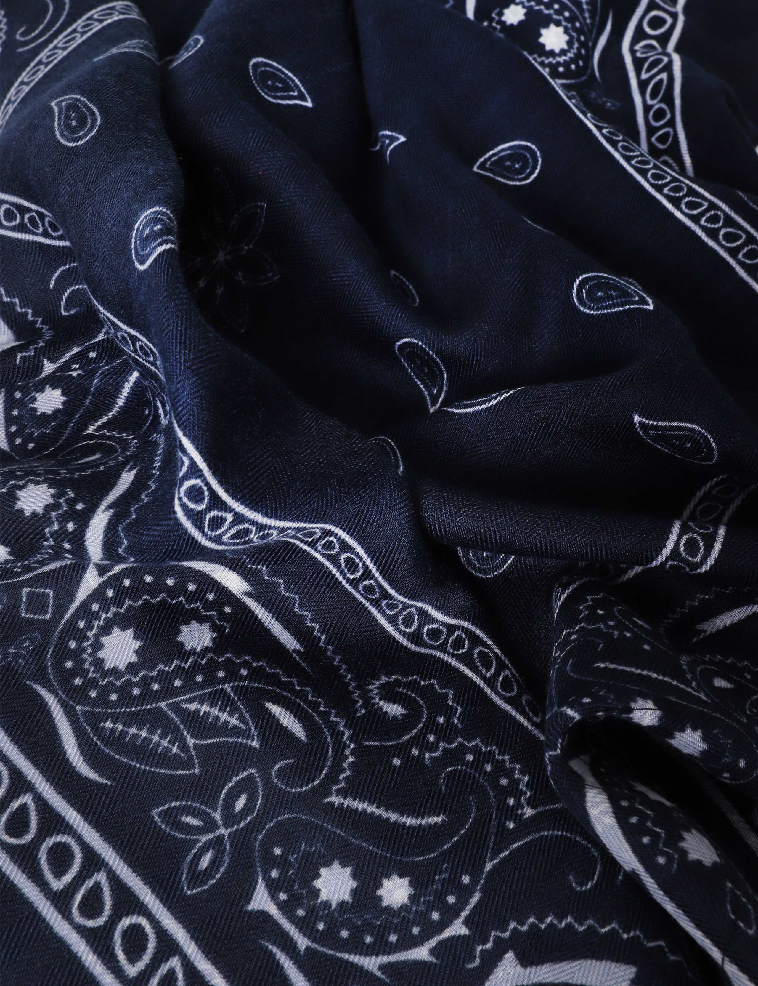 Warm handle Navy Paisley Scarf 3 of 3