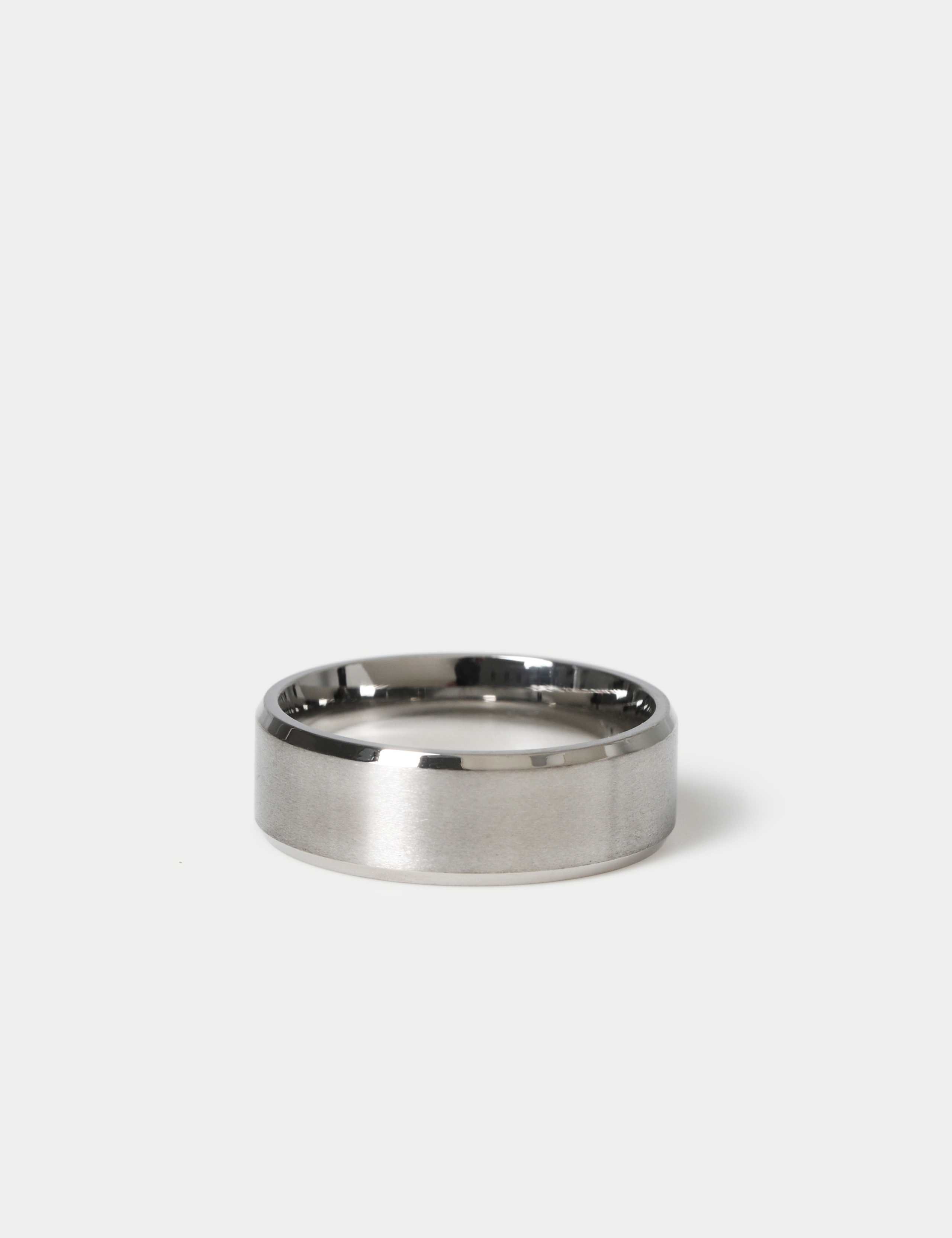 Auto Stainless Brushed Band Ring 2 of 2