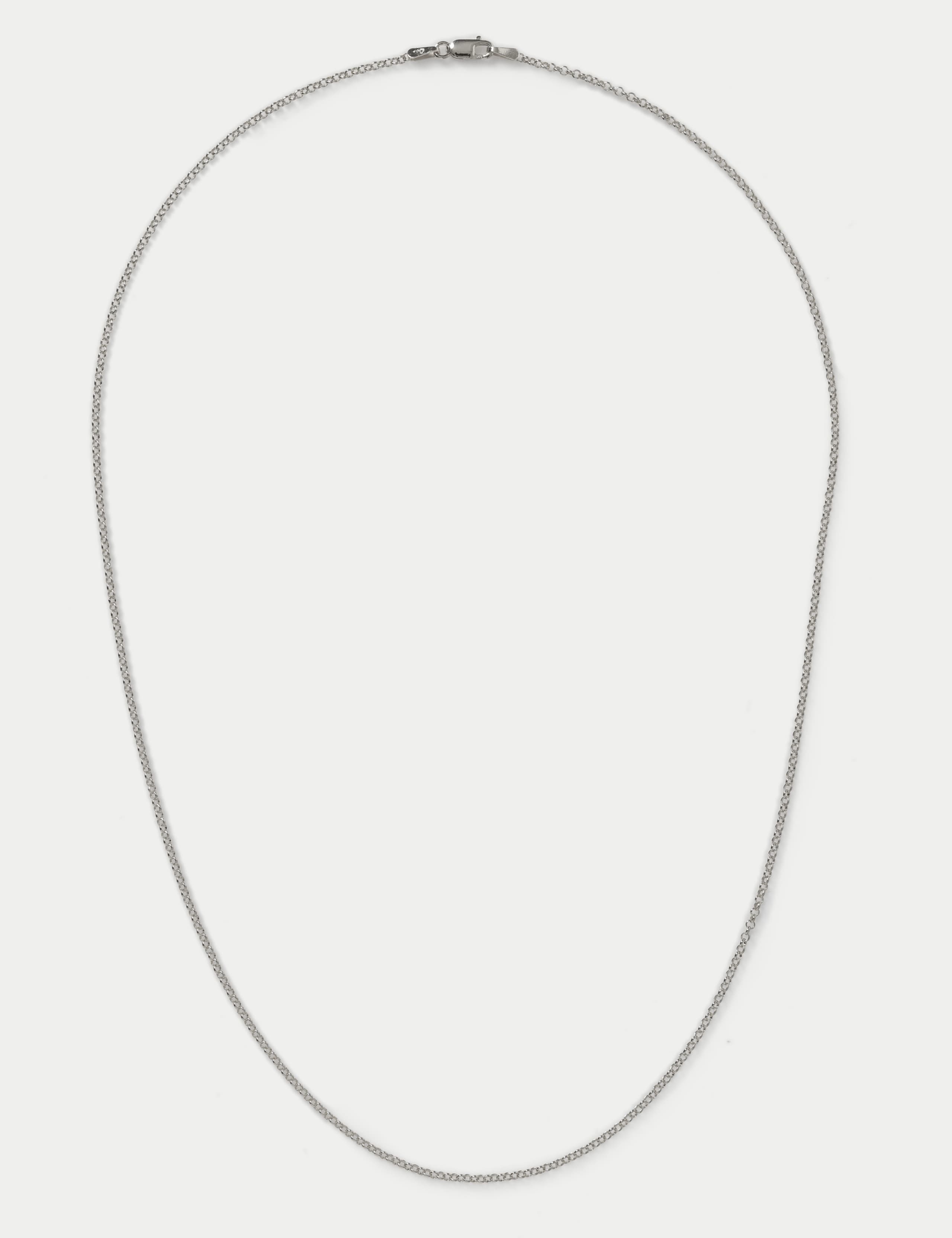 Auto Sterling Curb Chain Necklace 1 of 3