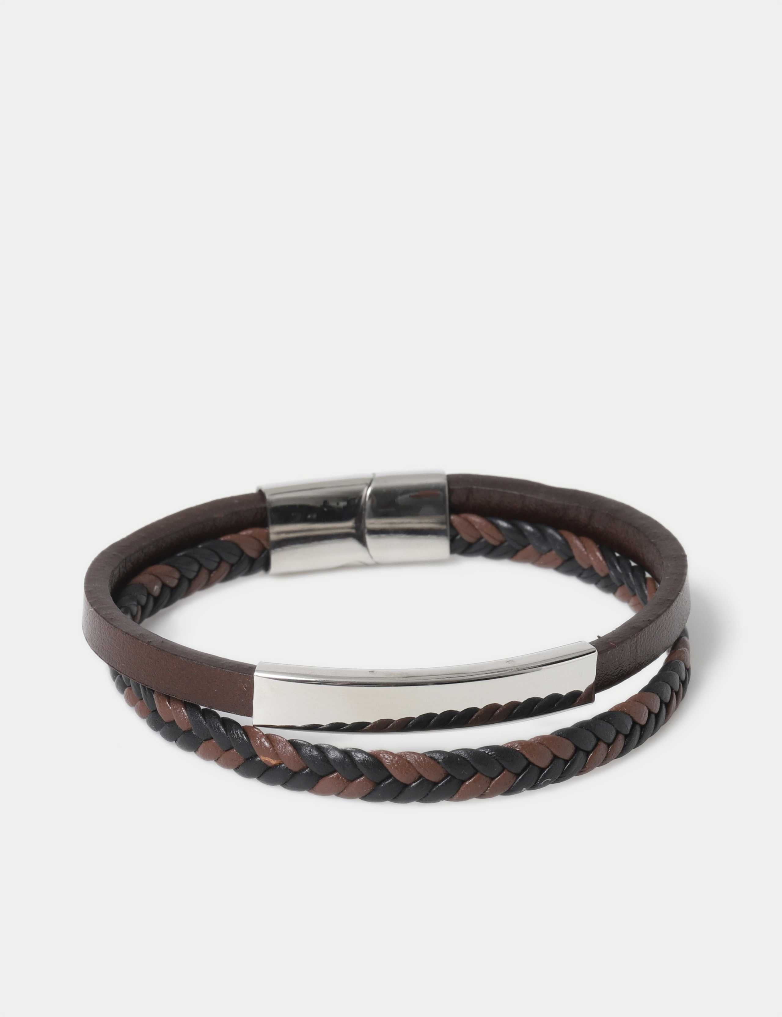 Genuine Leather Double Row Bracelet 1 of 1