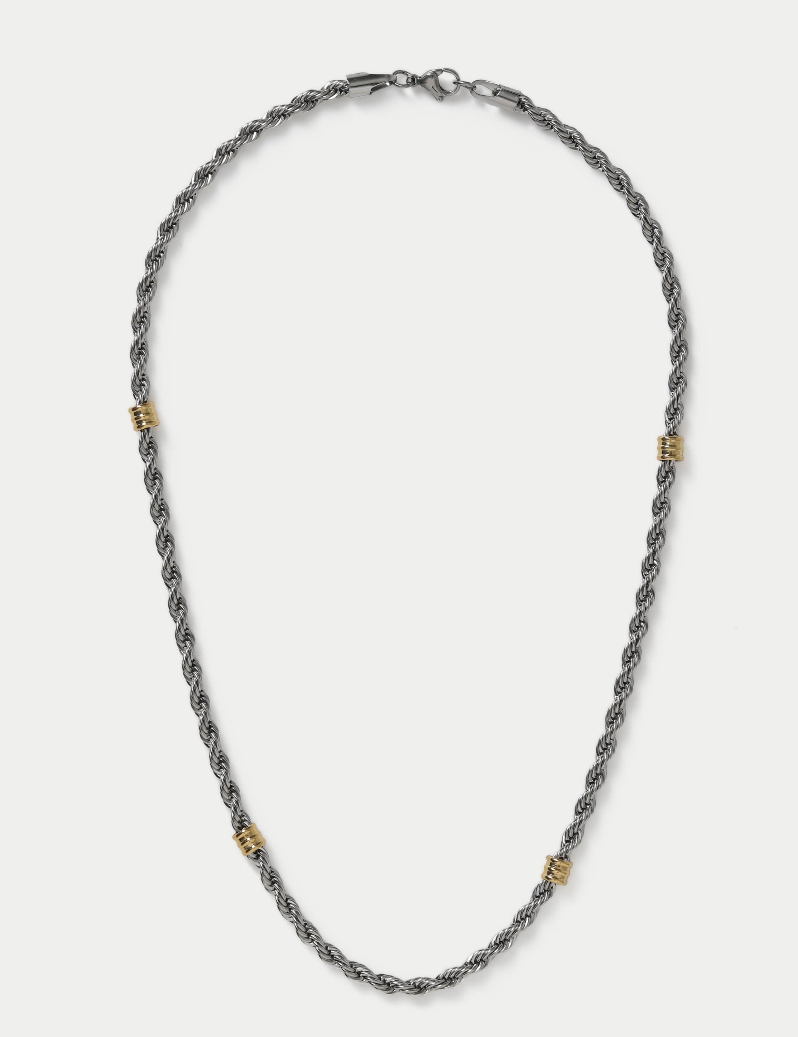 Mixed Mextal Textured Chain Necklace 1 of 3