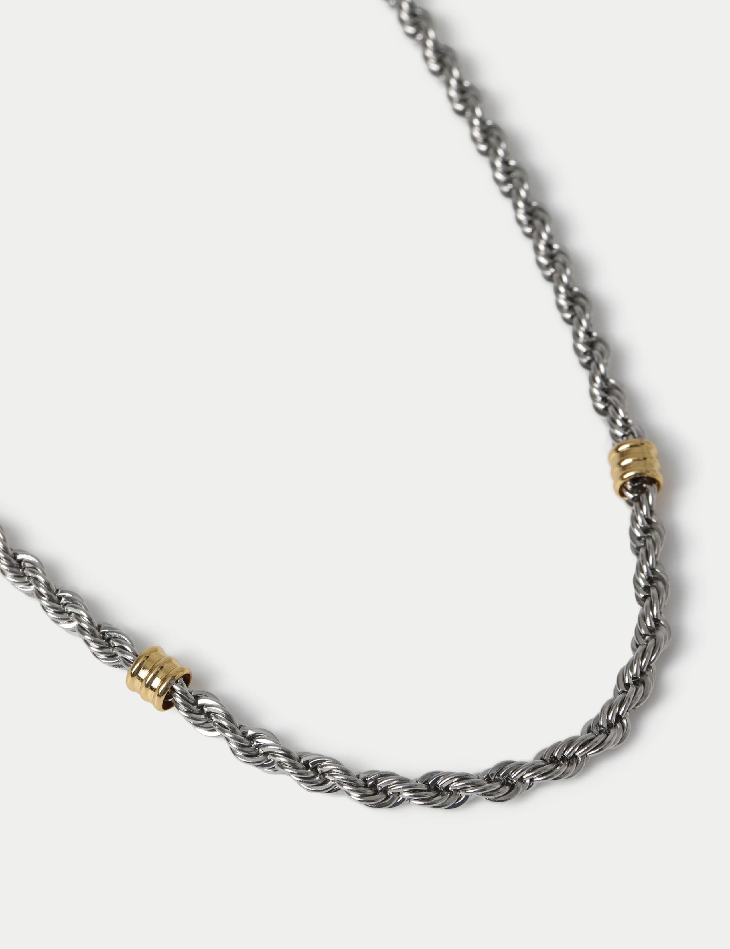 Mixed Mextal Textured Chain Necklace 2 of 3