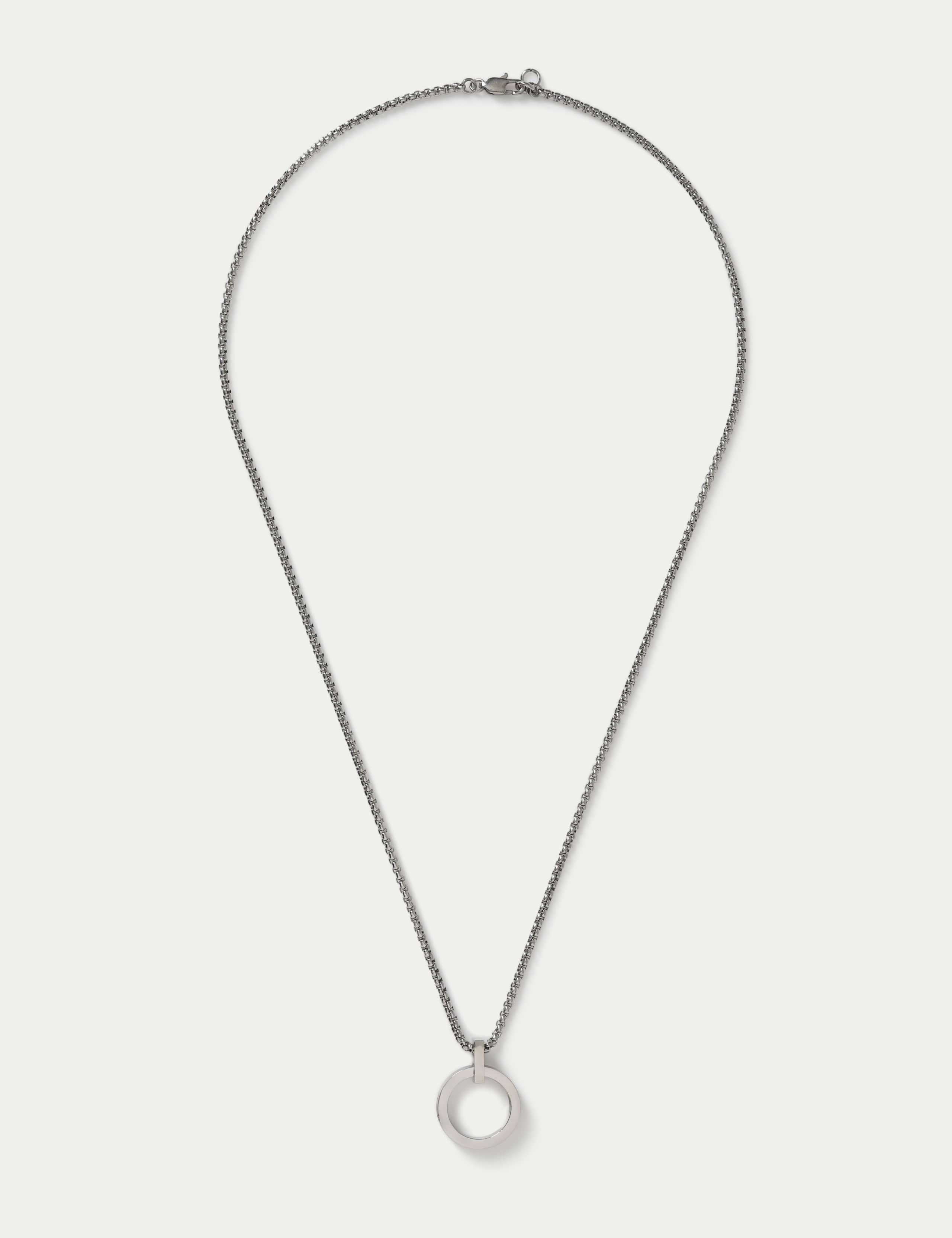 Stainless Open Pendant Necklace 1 of 3