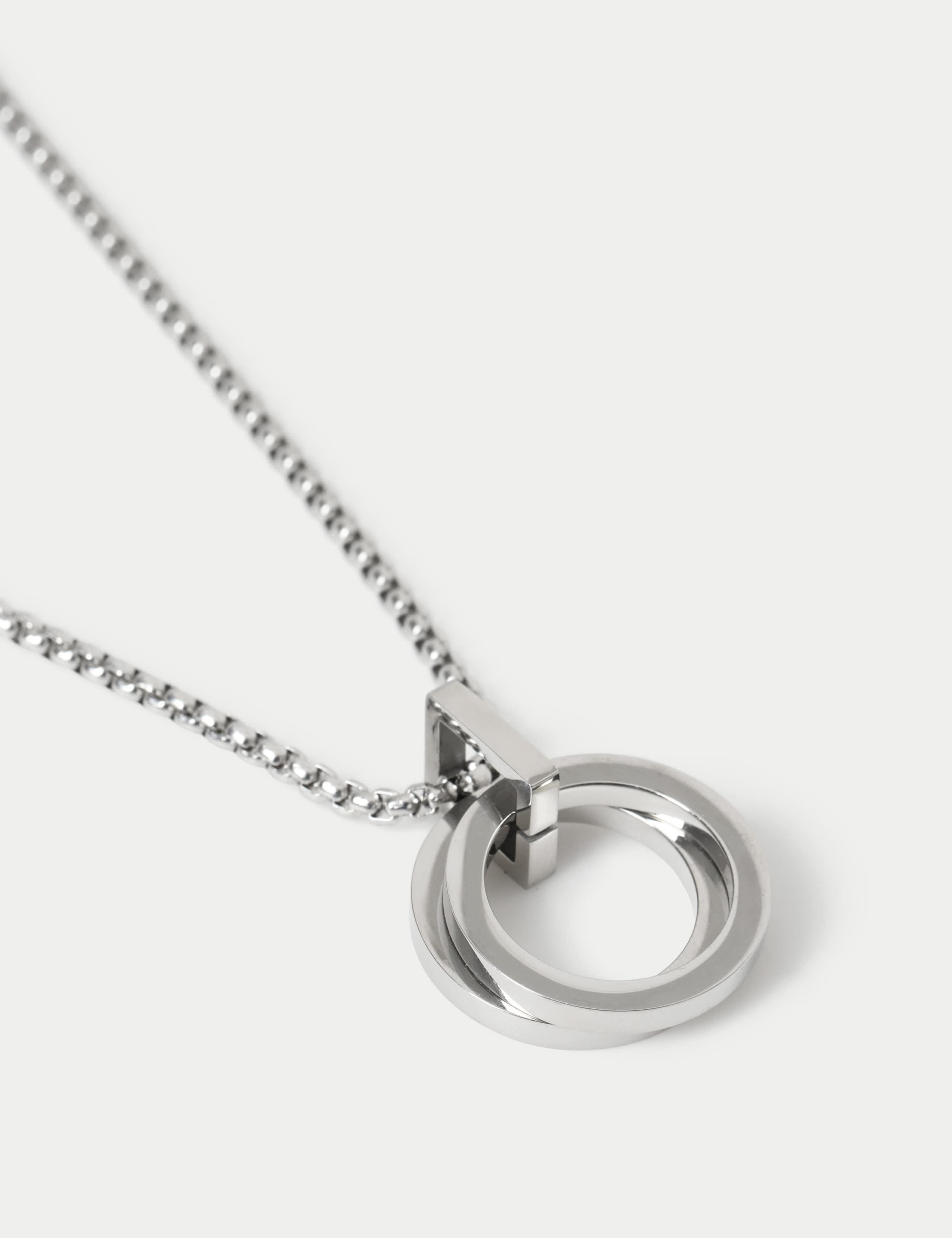 Stainless Open Pendant Necklace 2 of 3